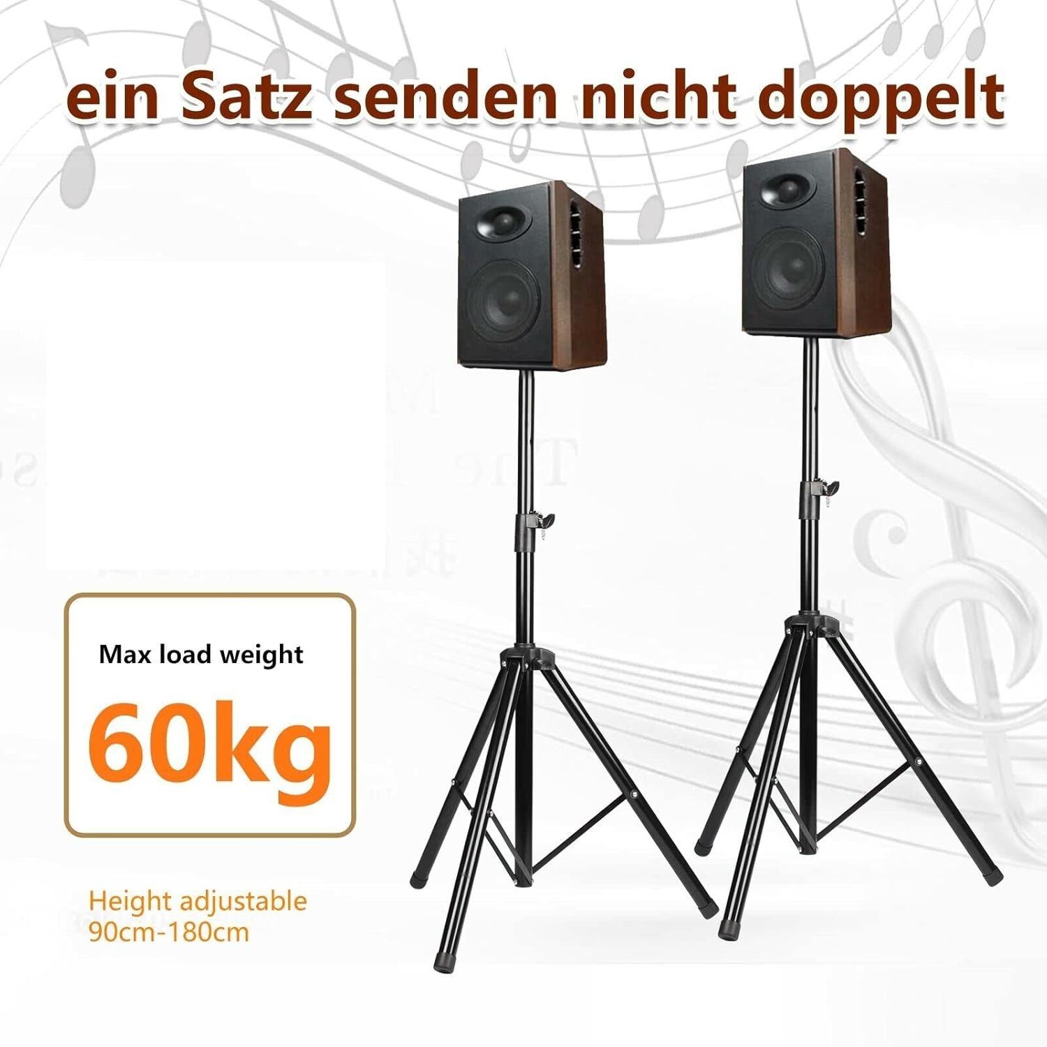 Youyijia Lautsprecherständer Boxenständer 2er Set Lautsprecherständer Höhenverstellung 90-180cm, (2-tlg) – Bild 4 von 5