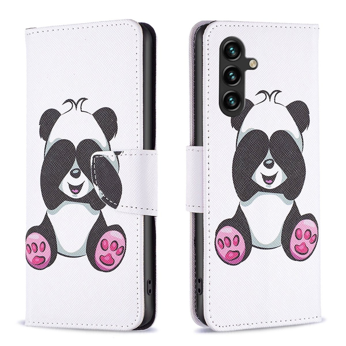 Wigento Handyhülle Für Samsung Galaxy A14 5G / 4G Kunstleder Handy Tasche Book Motiv Case