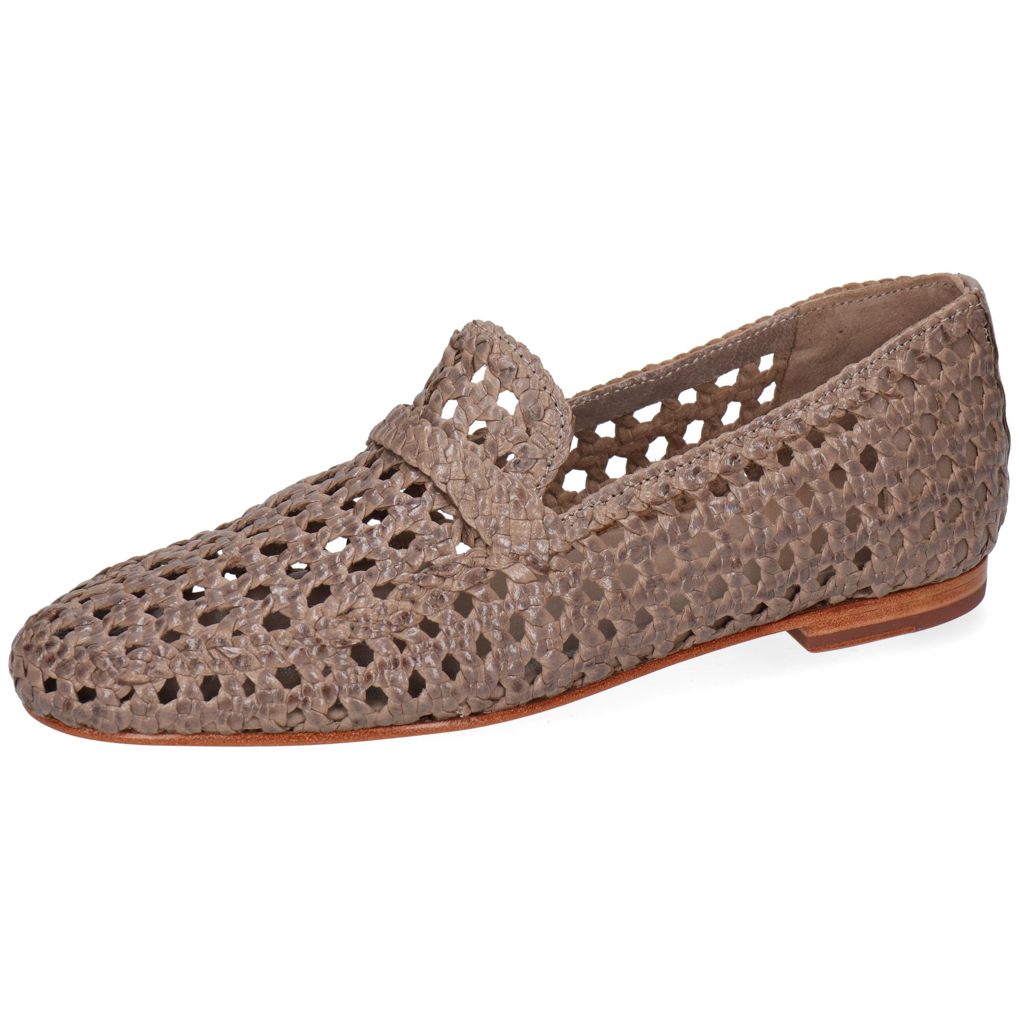 Melvin & Hamilton Tabea 1 Leder-Geflochtene Schuhe für Damen Loafer Block-Absatz, Echtes Leder, Von Hand geflochten