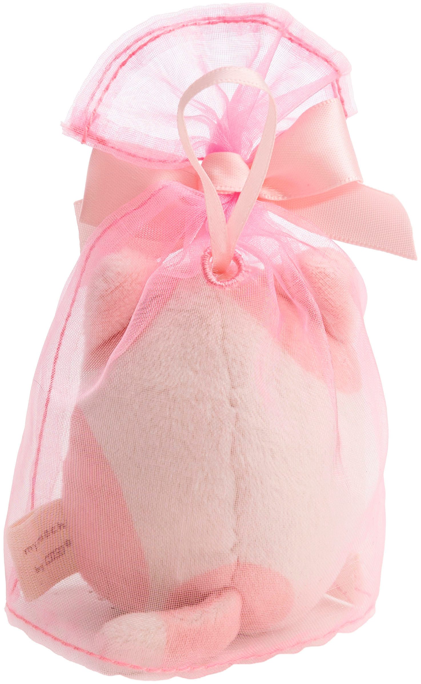 Nici Kuscheltier mymochi, Set Katze Angy pfirsichfarben 8cm (Set), mit Herztasche & Organzakostüm; in Geschenkbox