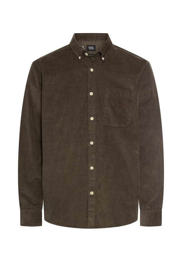 Langarmhemd mit Button-Down-Kragen und Brusttasche Langarm