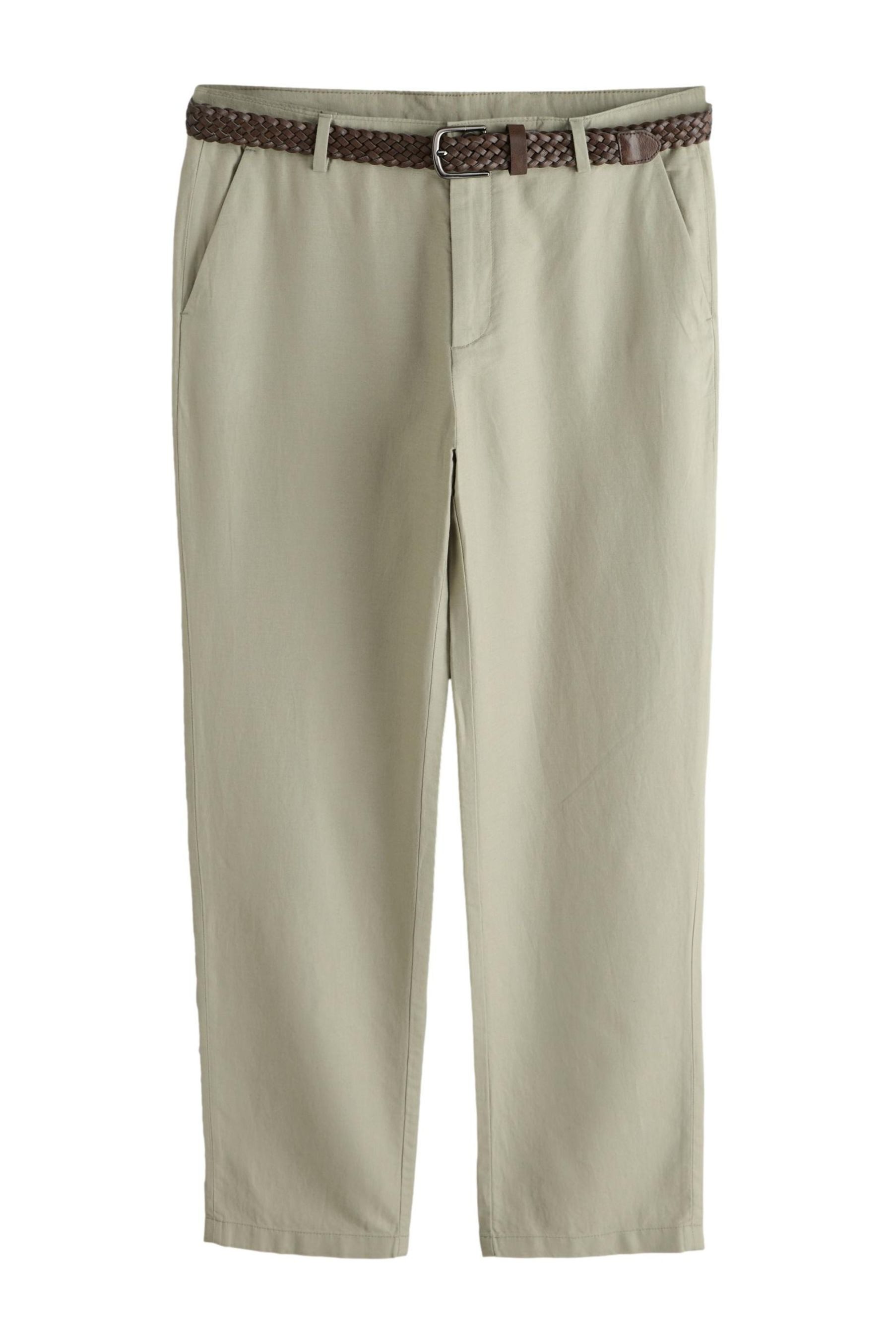 Chinohose Chinohose mit Gürtel aus Leinenmischfaser