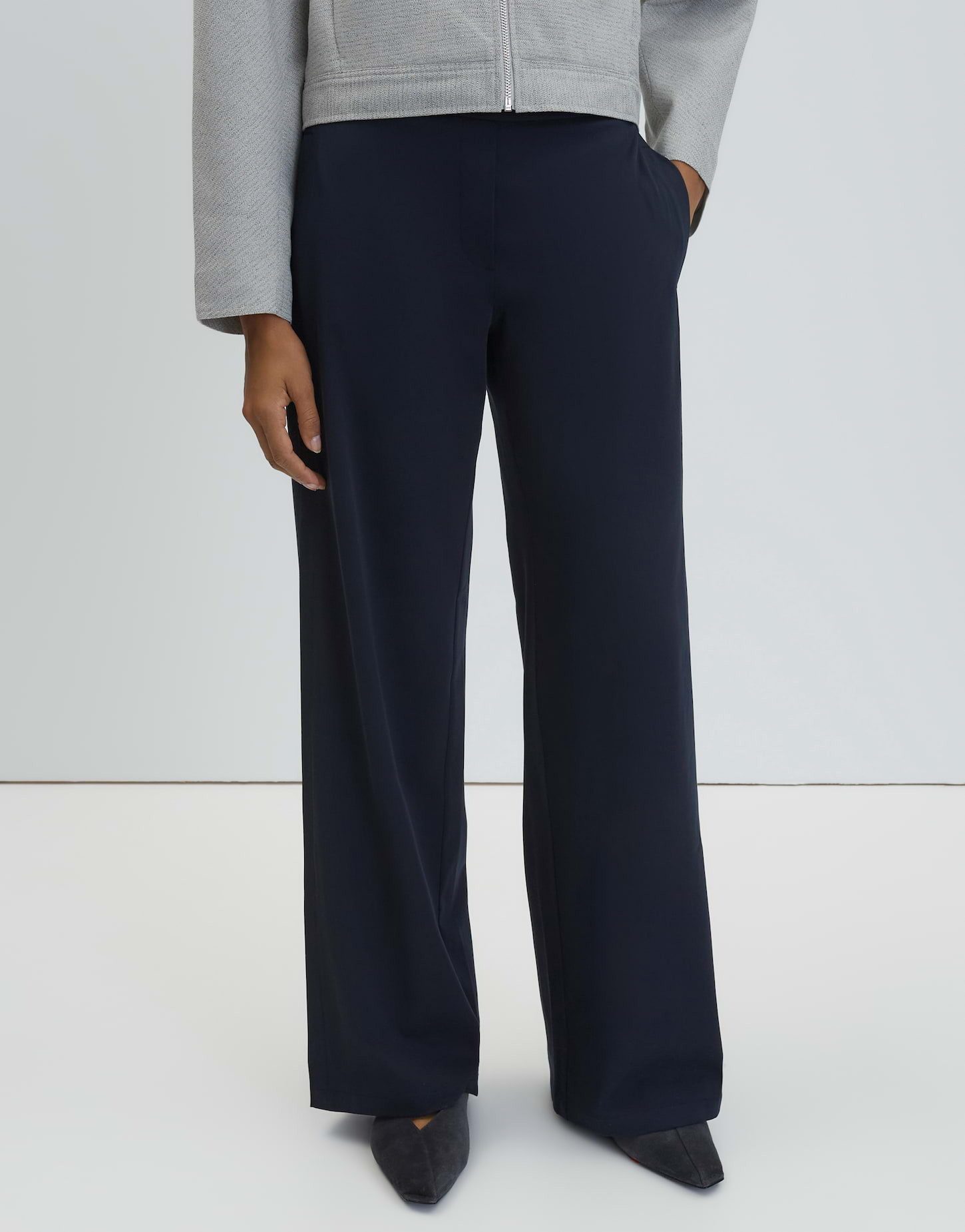 someday Stoffhose CHARLIE WIDE DETAIL mit Komfortbund Wide, diagonale Struktur, fließender Fall
