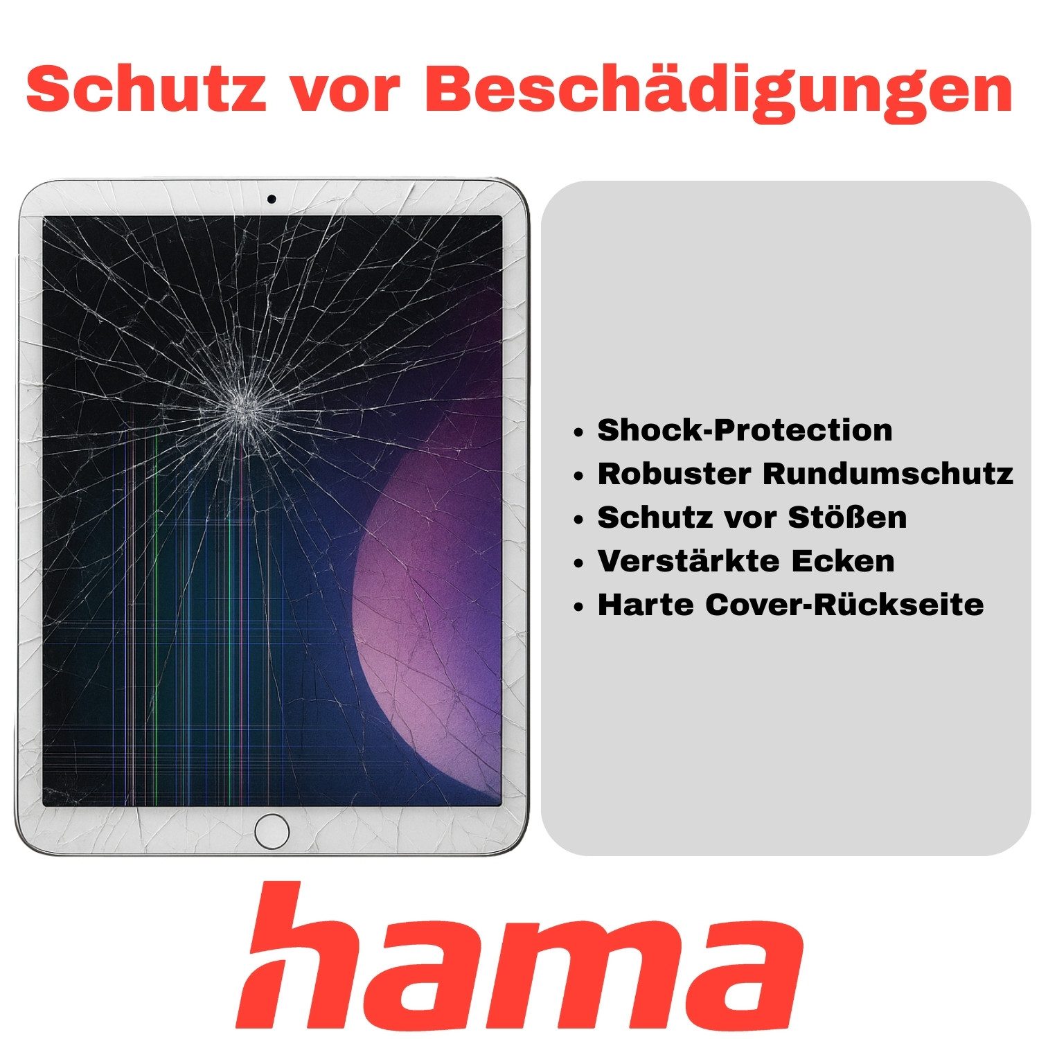 Hama Tablet-Hülle Rugged Case Smart Tasche Book Cover Stoßfest 11 Zoll, Ständer Schutz-Hülle für Apple iPad A16 11 Gen. 2025 11" 10 2022 10,9"