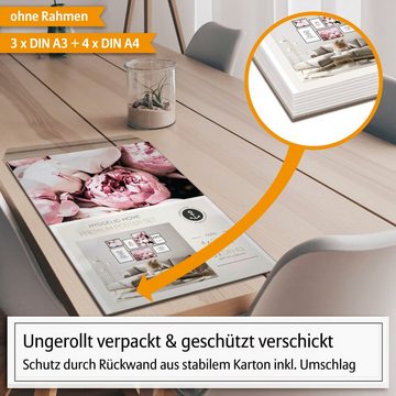 Hyggelig Home Poster Premium Poster Set - 7 Bilder Wandbilder Wohnzimmer Deko Collage, Fashion (Set, 7 St), Knickfreie Lieferung Qualitätsdruck Dickes Papier