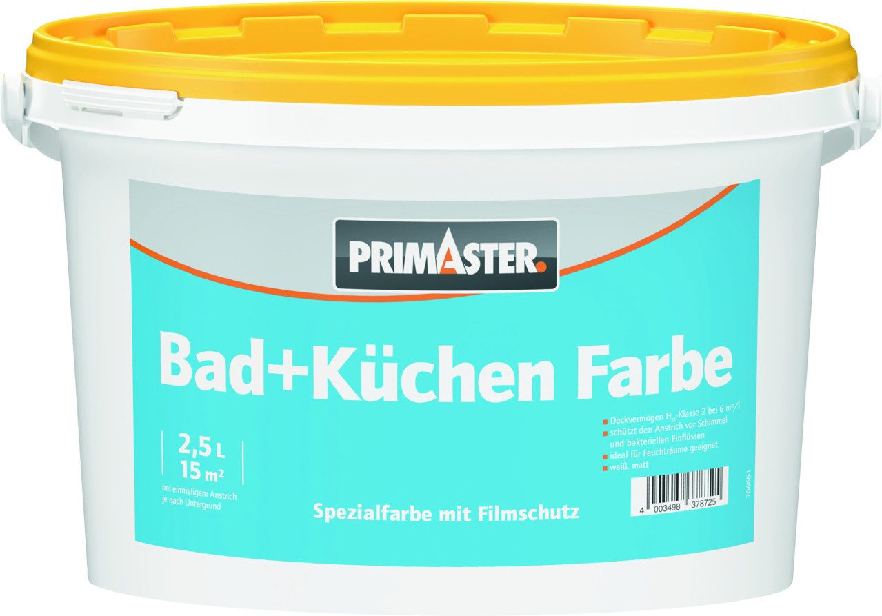 Primaster Wandfarbe Primaster Bad- und Küchenfarbe weiß 2,5 L