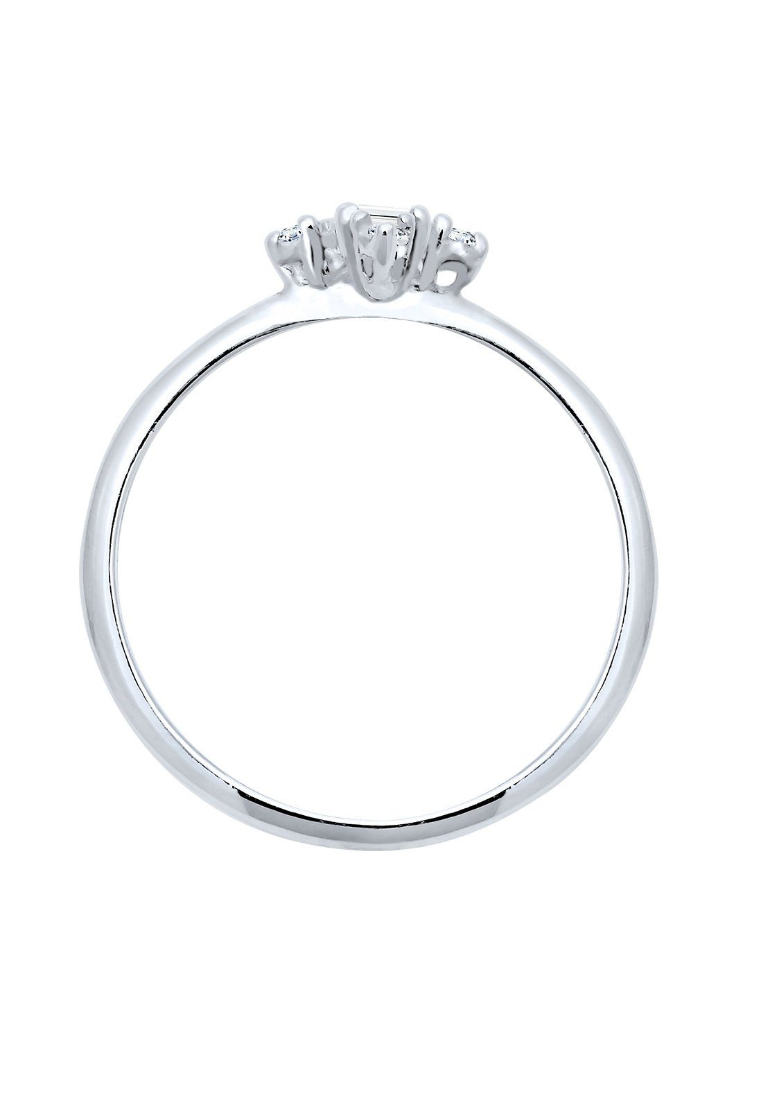 Diamant ct) Silber (0.06 Verlobung Edel Elli 925 DIAMONDS Verlobungsring Topas