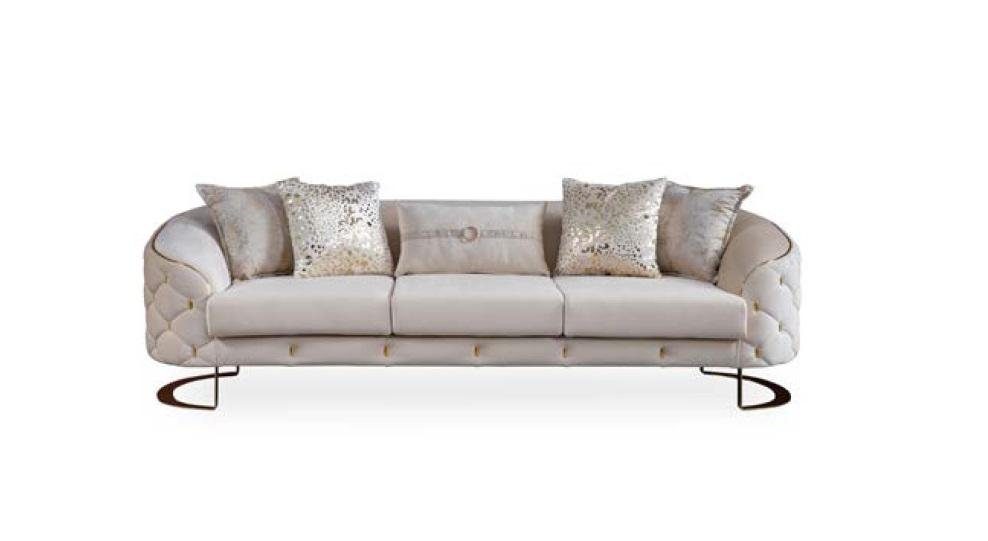 JVmoebel Sofa Weiße Chesterfield Couch 3-Sitzer luxus Möbel Polster Neu, Made in Europe