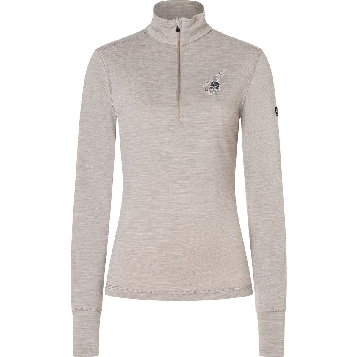 SUPER.NATURAL Fleecejacke W TUNDRA175 Zip 1/4 Bunny Komfortabler Midlayer für Damen mit Merino-Mix, sportlichem Schnitt