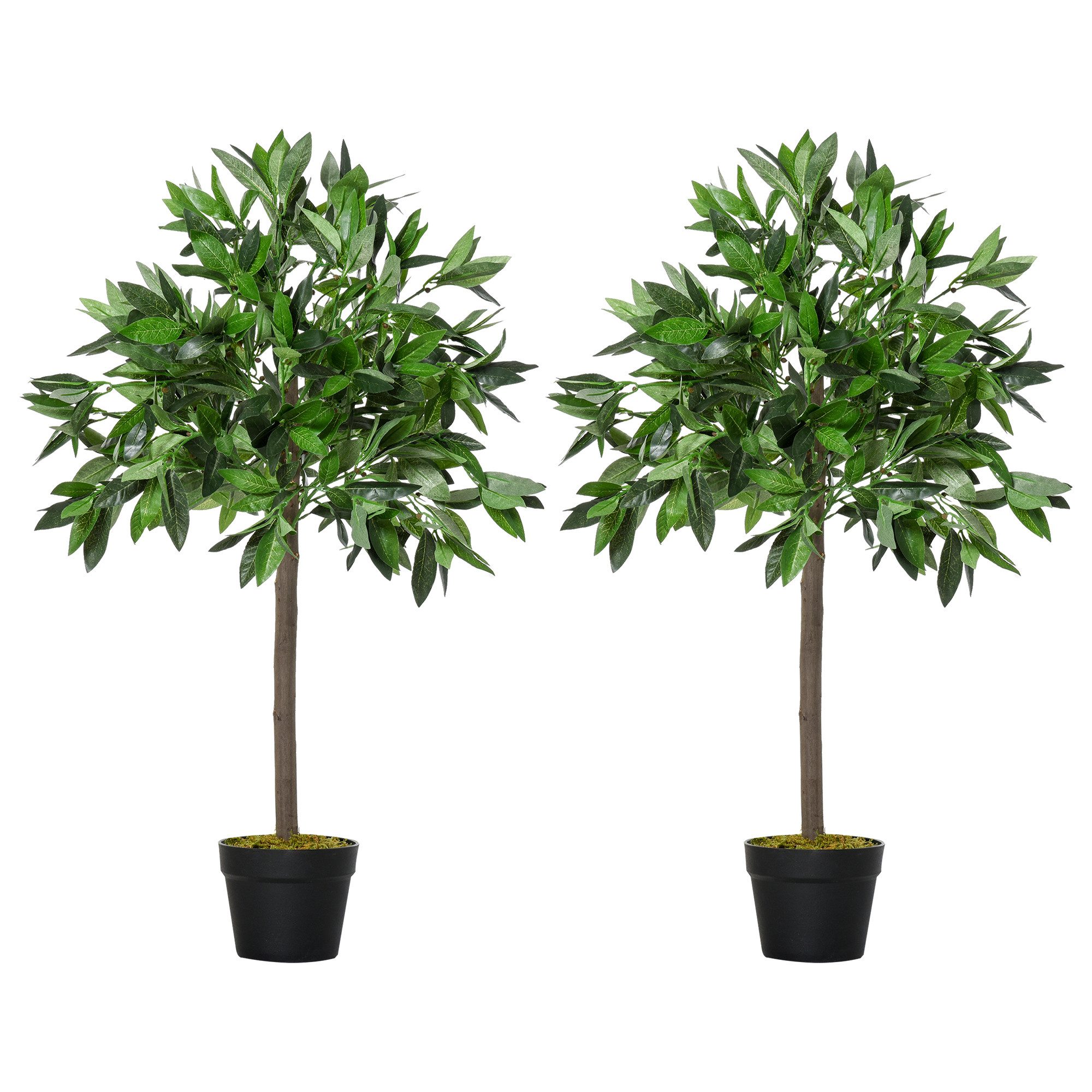 Kunstpflanze 2er-Set, 90 cm, im Zementtopf günstig online kaufen