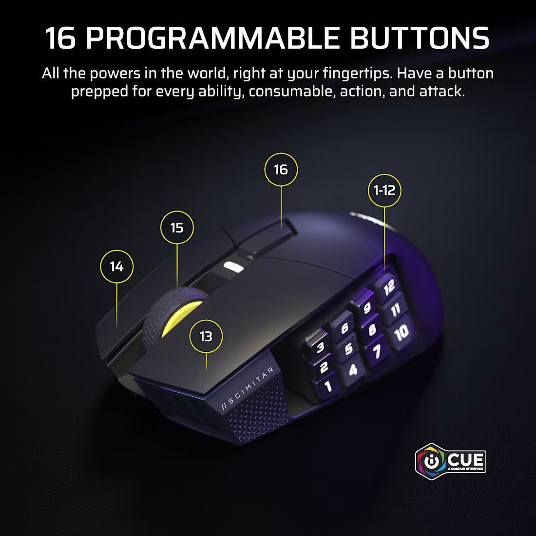 Corsair Scimitar Elite Wireless SE MMO Gaming-Maus (USB, RF kabellos + Bluetooth)