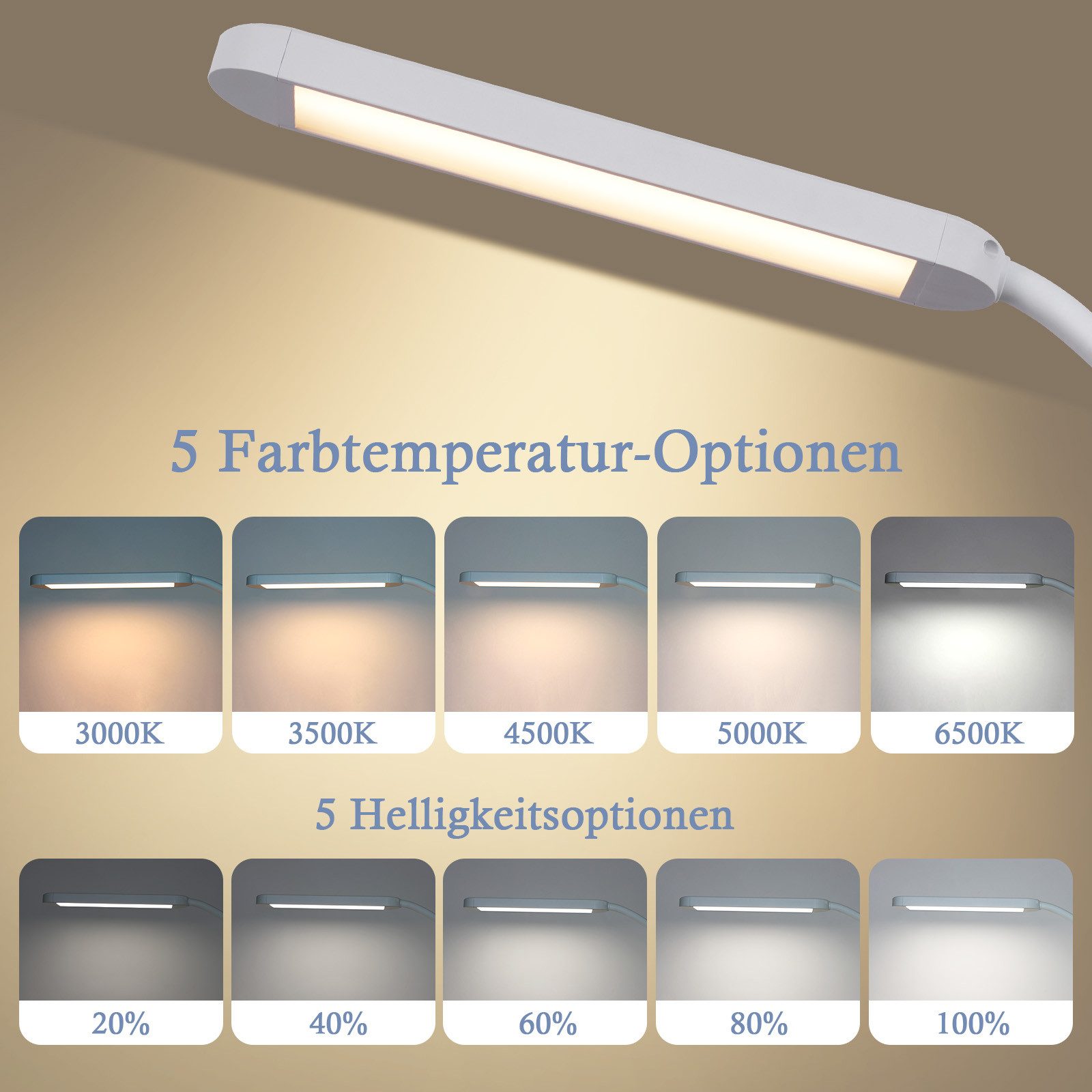 ZMH LED Tischleuchte Dimmbar - Klemmlampe günstig online kaufen
