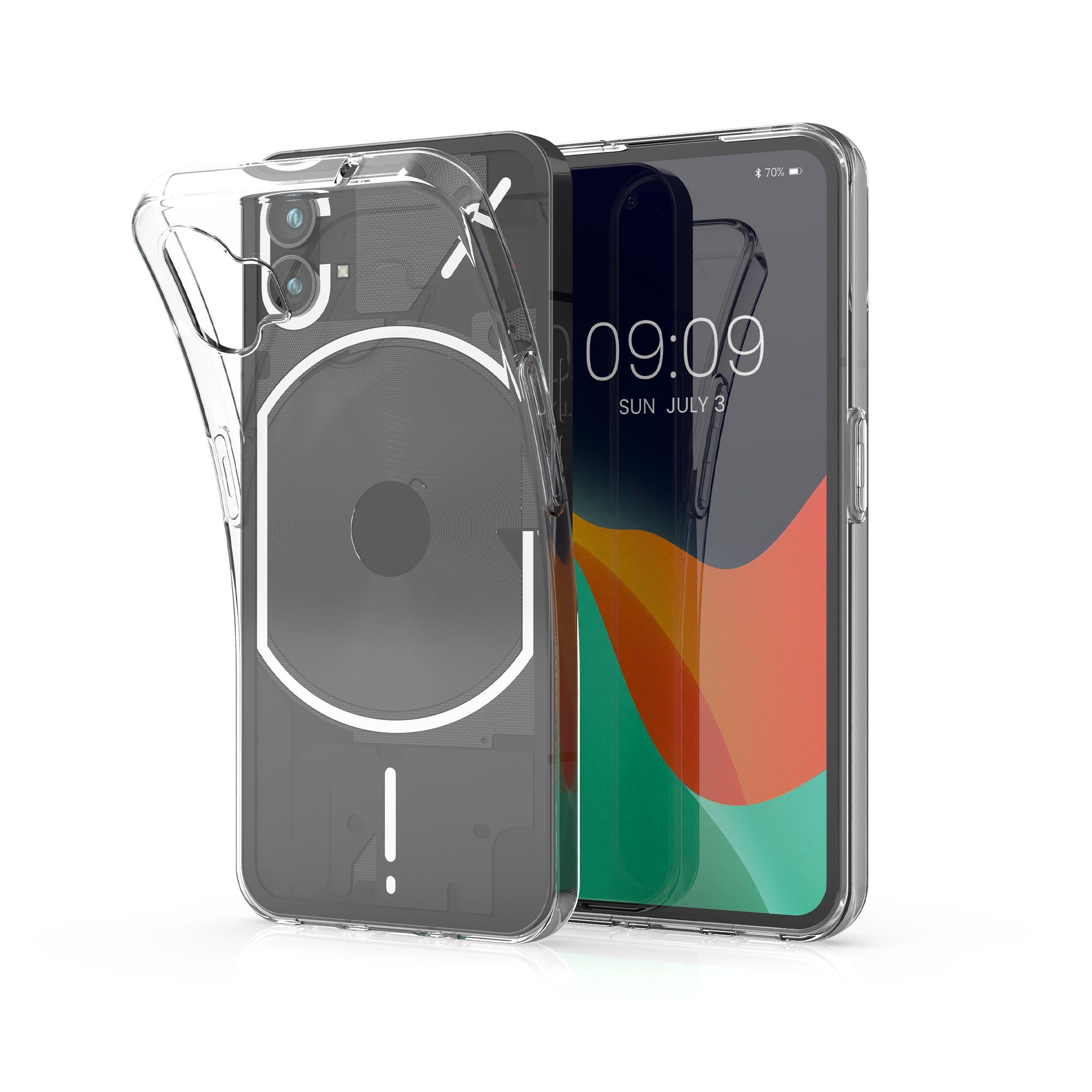 kwmobile Handyhülle Hülle für Nothing Phone (1), Silikon Handyhülle transparent - Handy Case gummiert