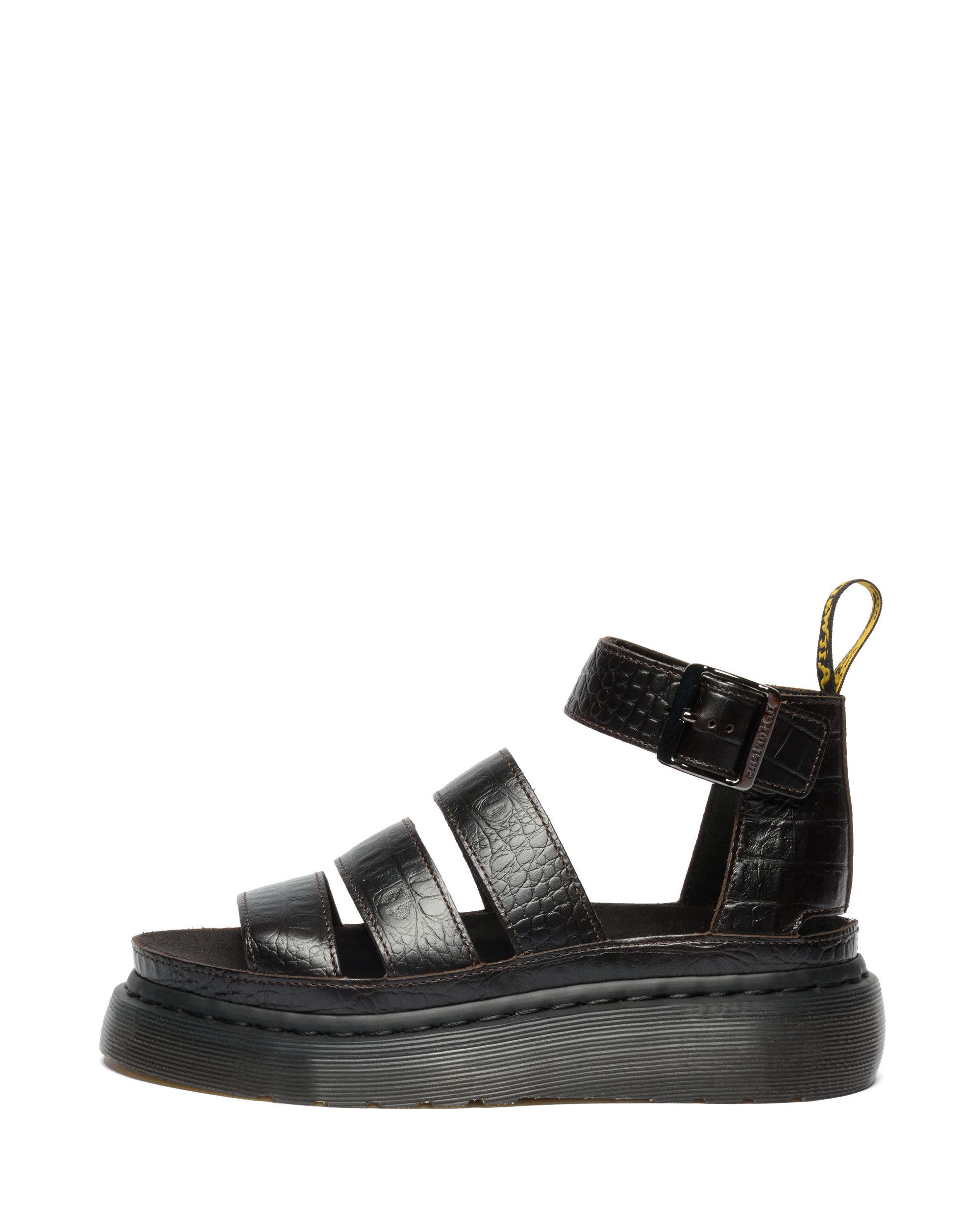 DR. MARTENS Clarissa Quad analine croc emboss Sandale