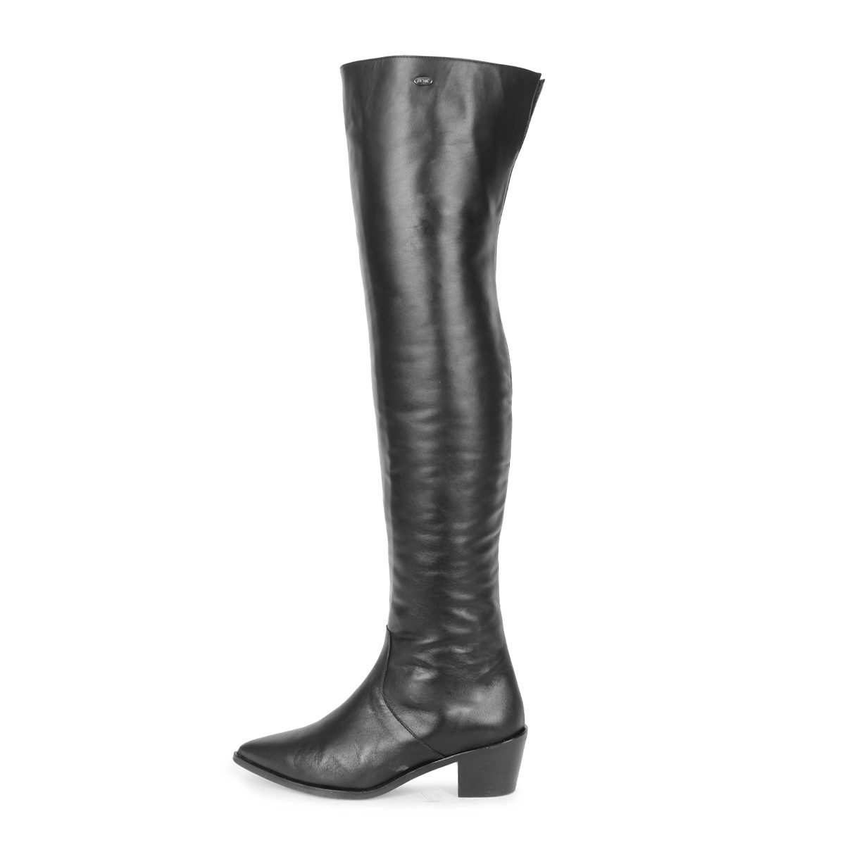 Fernando Berlin Spitzer Overkneestiefel mit flachem Absatz (Modell 180) Overkneestiefel