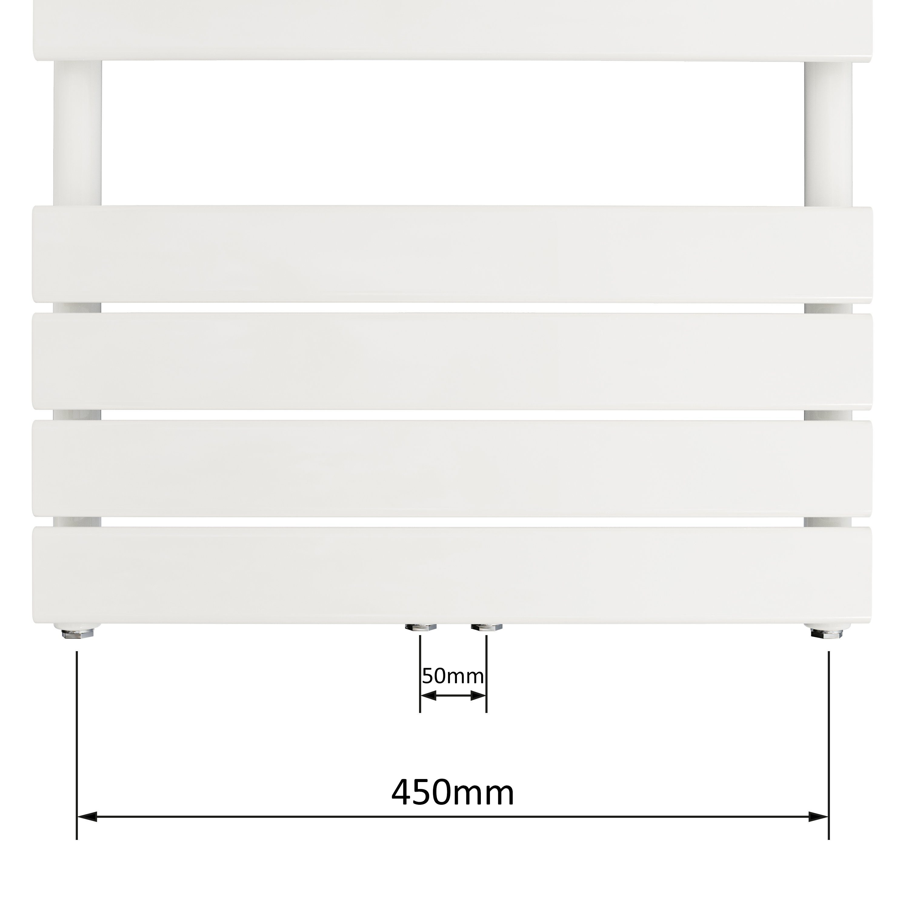 Multiblock Ventil, 50x100cm, 478W 50mm, + Heizkörper Weiß Mittelanschluss Handtuch AUREA Aquabad® Badheizkörper Ventil