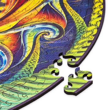 Unidragon Puzzle UNIDRAGON Holzpuzzle Mandala - Spiralinkarnation - 350 Teile, Puzzleteile