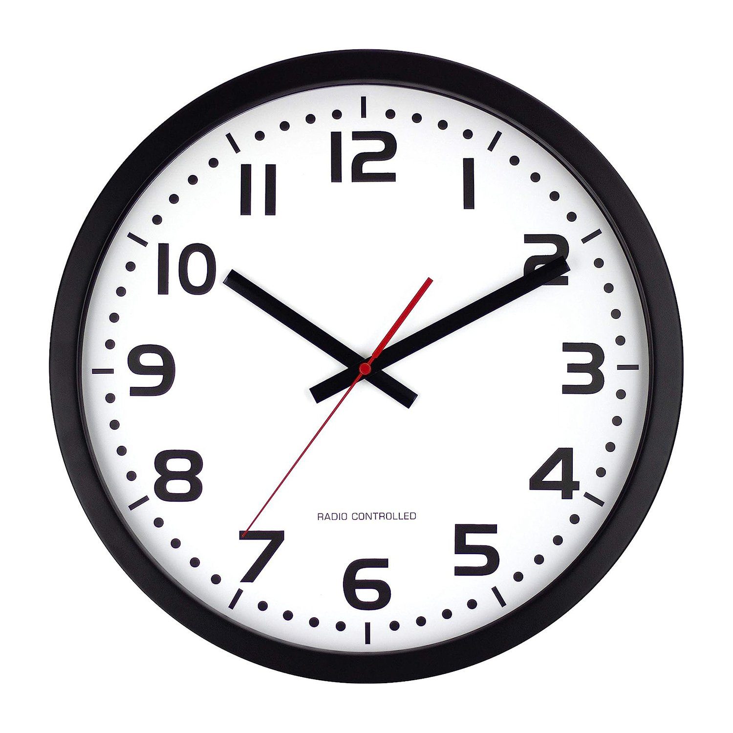 Funkwanduhr EUROTIME Funk-Wanduhr Ø 40cm, Edelstahl