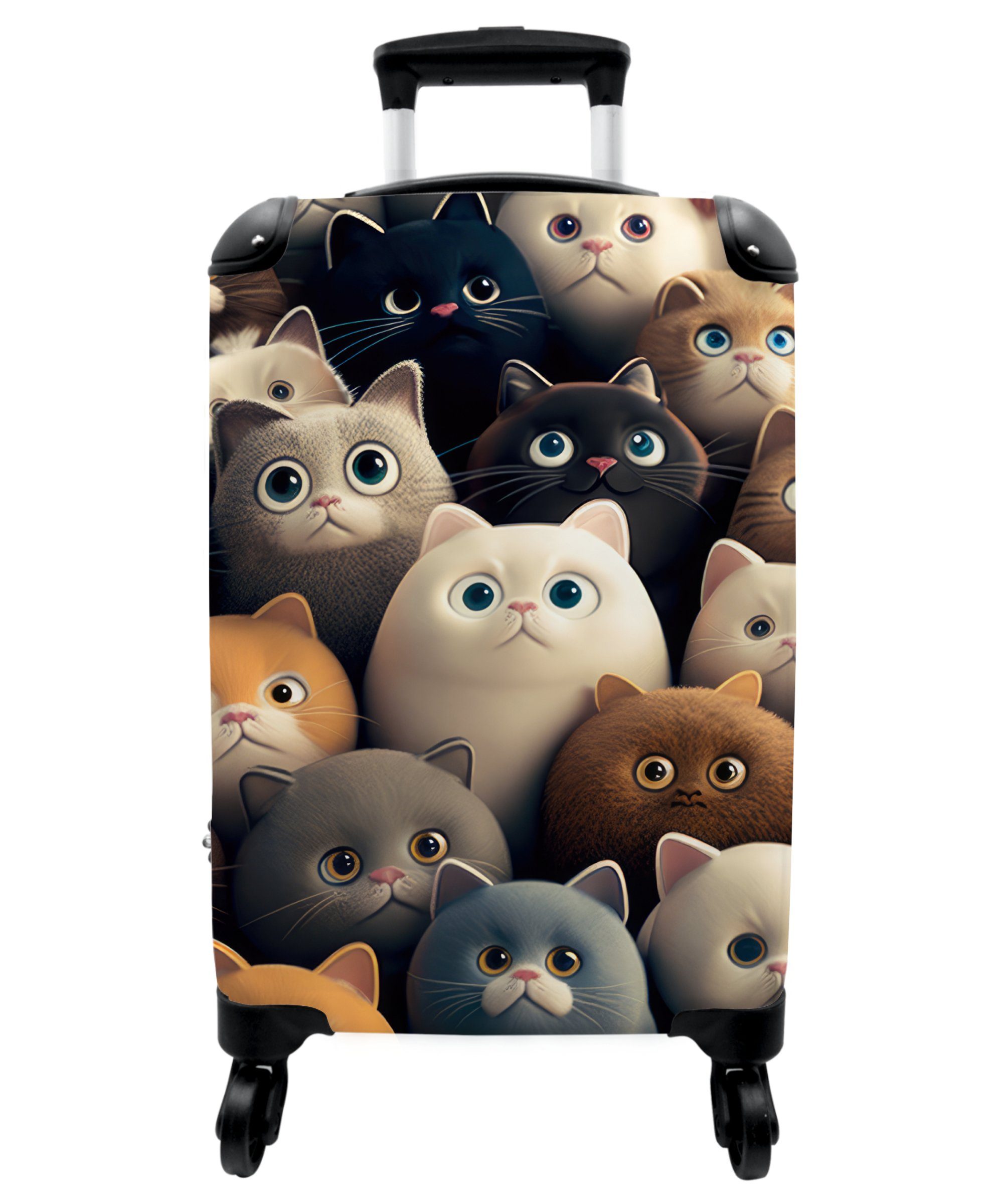 - Ferien, Reisetasche Handgepäck Katzen Kindertrolley, 55x35x20cm - mit Kinderkoffer - NoBoringSuitcases.com© rollen, Mädchen 4 Design Katze Rollen, Koffer - Tiere Jungen, für -