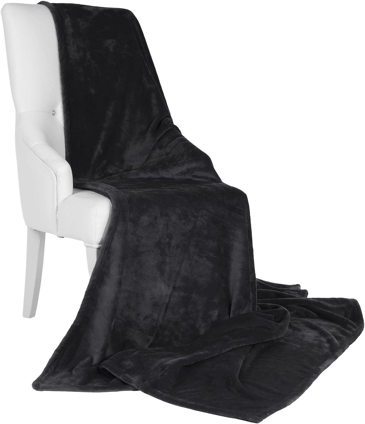 Wohndecke Aurelia Kuscheldecke Schwarz, 150x200cm, Beautissu, Microfaser Fl günstig online kaufen