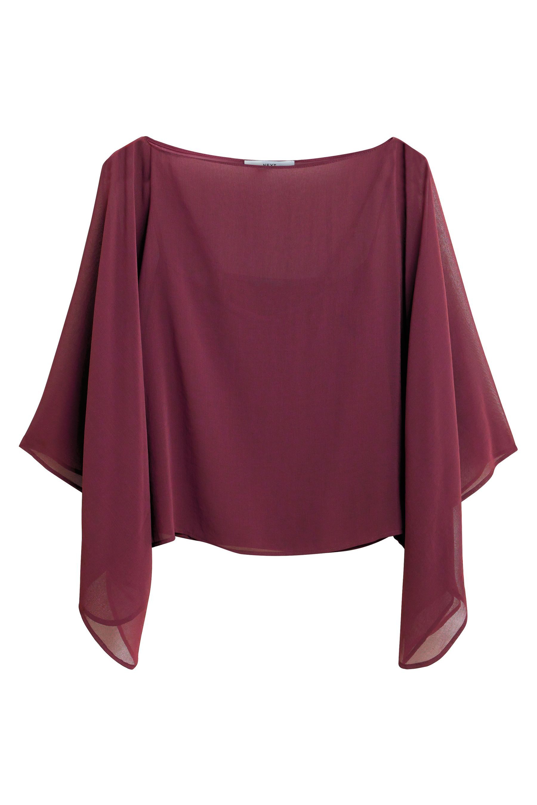 Next Blusenshirt Trägertop mit transparenter Lage und Cape-Ärmeln (2-tlg)