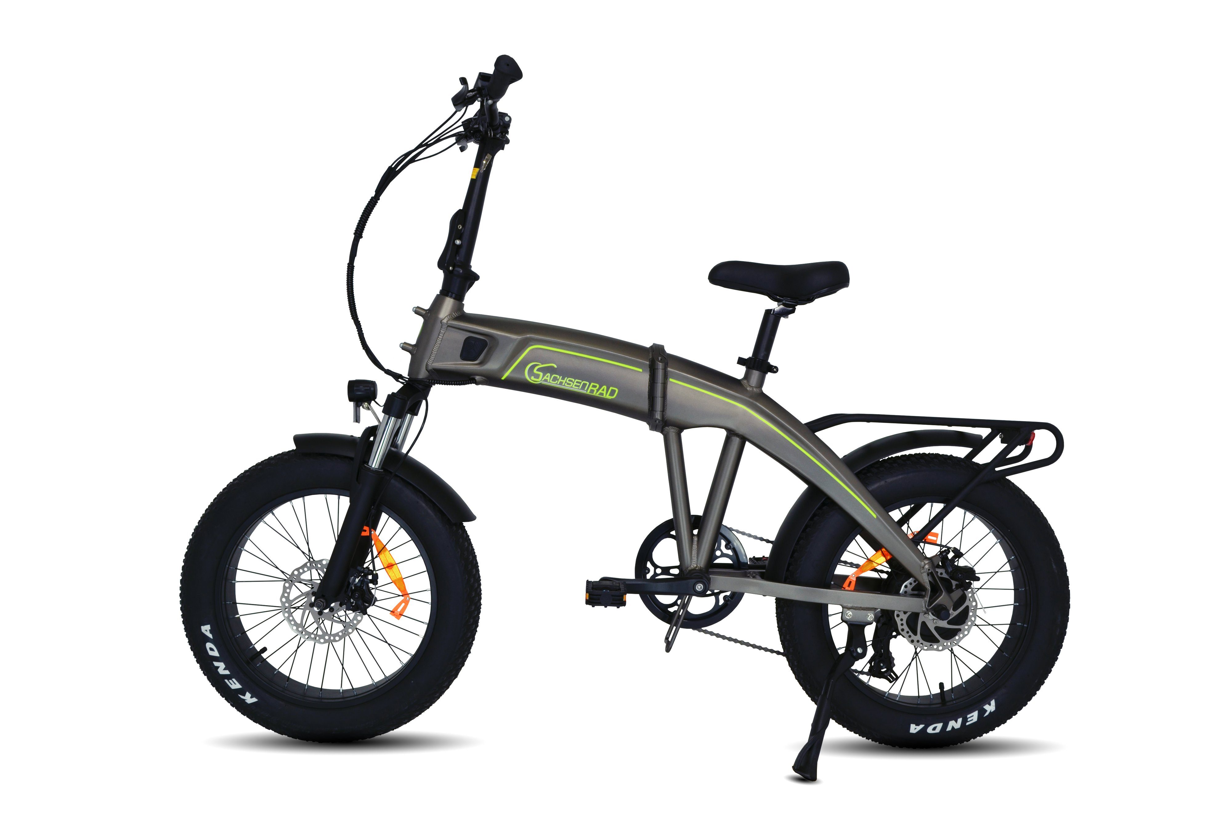 Reichweite, Zoll starker Geländemotor, Kettenschaltung, E-Faltbike interne F6 7 (1 Gang SachsenRAD E-Bike Shiamo, 20 Kabelführung E-Bike Heckmotor, Steuerdisplay Stück), LCD Safari 80km