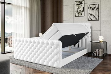 ALTDECOR Boxspringbett BOXI8-Z KING (Multipocket-Matratze H4 und H3 Matratze Bonellfederung Topper Kopfteil)