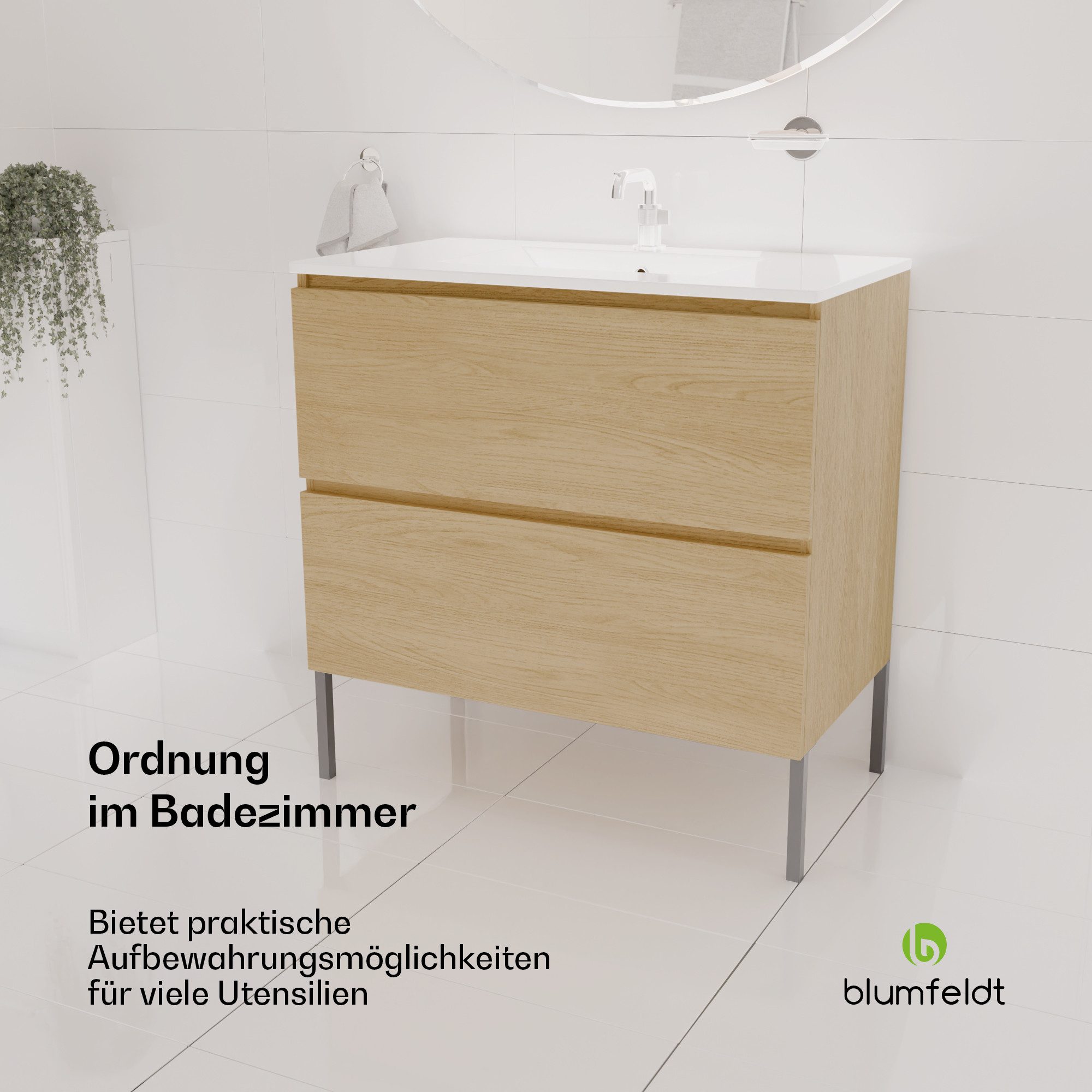 blumfeldt Waschtisch Johnstone Waschtisch Badezimmerschrank Badschrank, günstig online kaufen