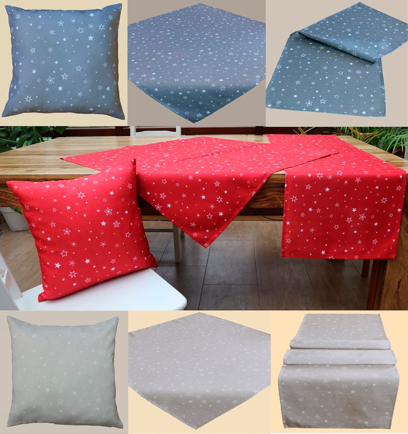 heimtexland Tischdecke Weihnachten Tischdeko Sterne Leinen-Optik günstig online kaufen