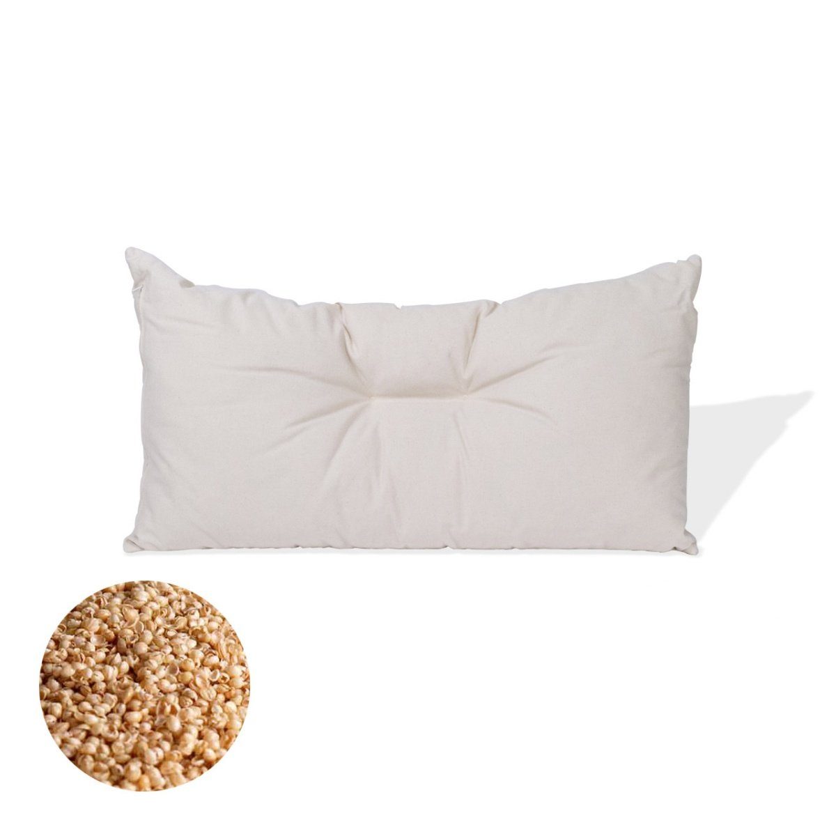 speltex Naturfaserkopfkissen mit waschbarer + staubfreier Füllung, Füllung: Hirse (Bio), Bezug: Baumwolle (Bio), Seitenschläfer, Rückenschläfer, Füllung variabel