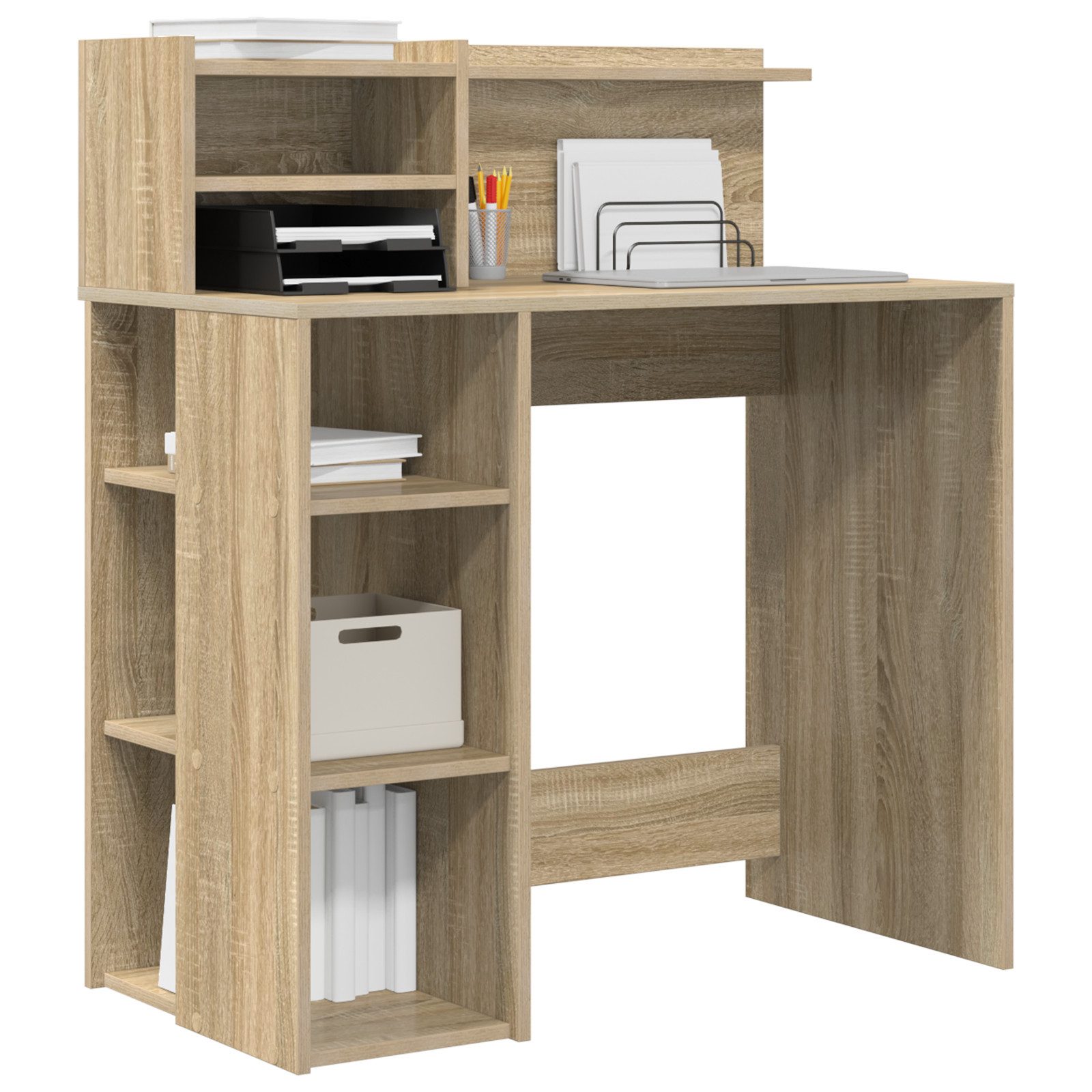 vidaXL Schreibtisch Tisch mit Stauraum Sonoma günstig online kaufen