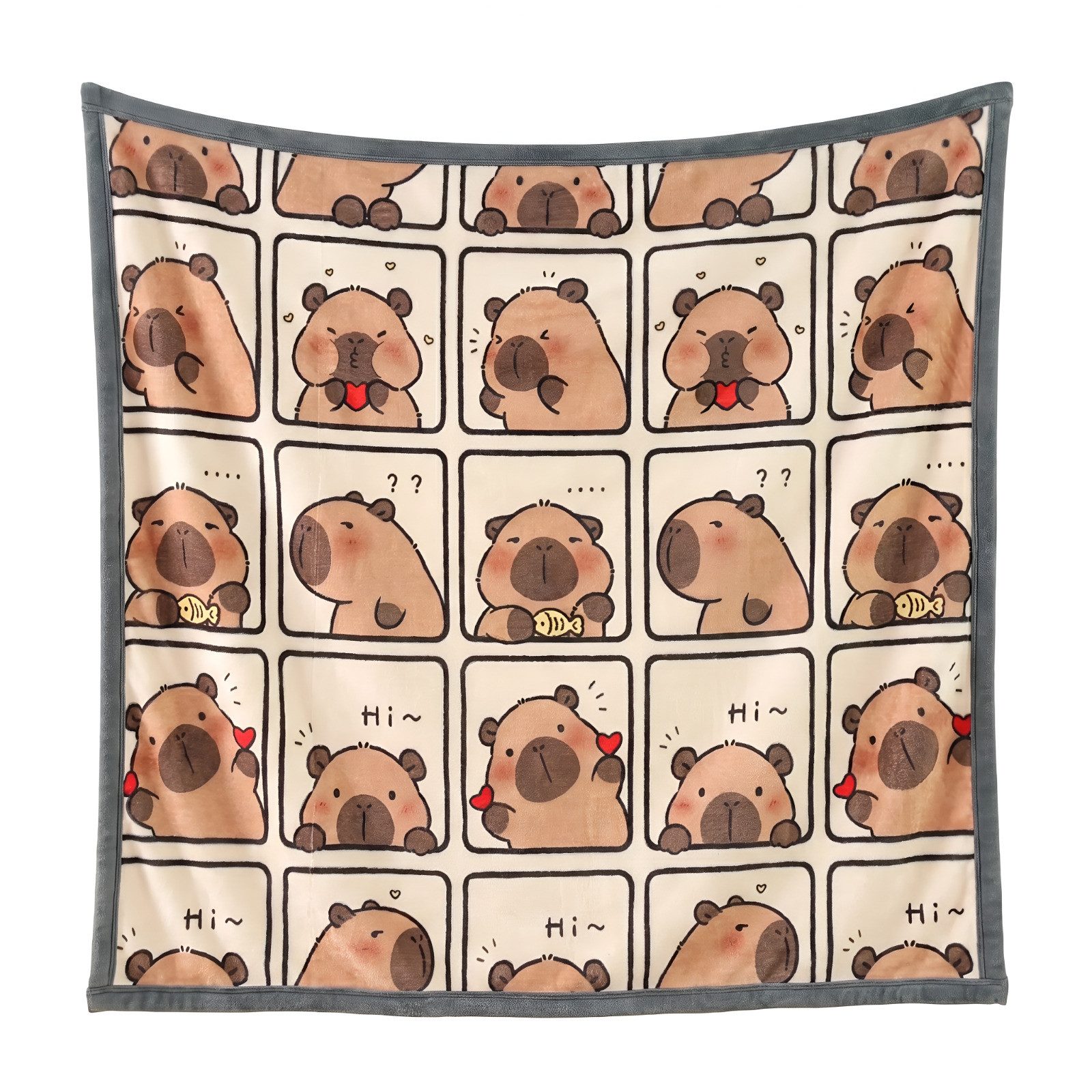 Wohndecke Capybara Flanell Decke XL - Warme Kuscheldecke 150x210 cm, WS-Trend