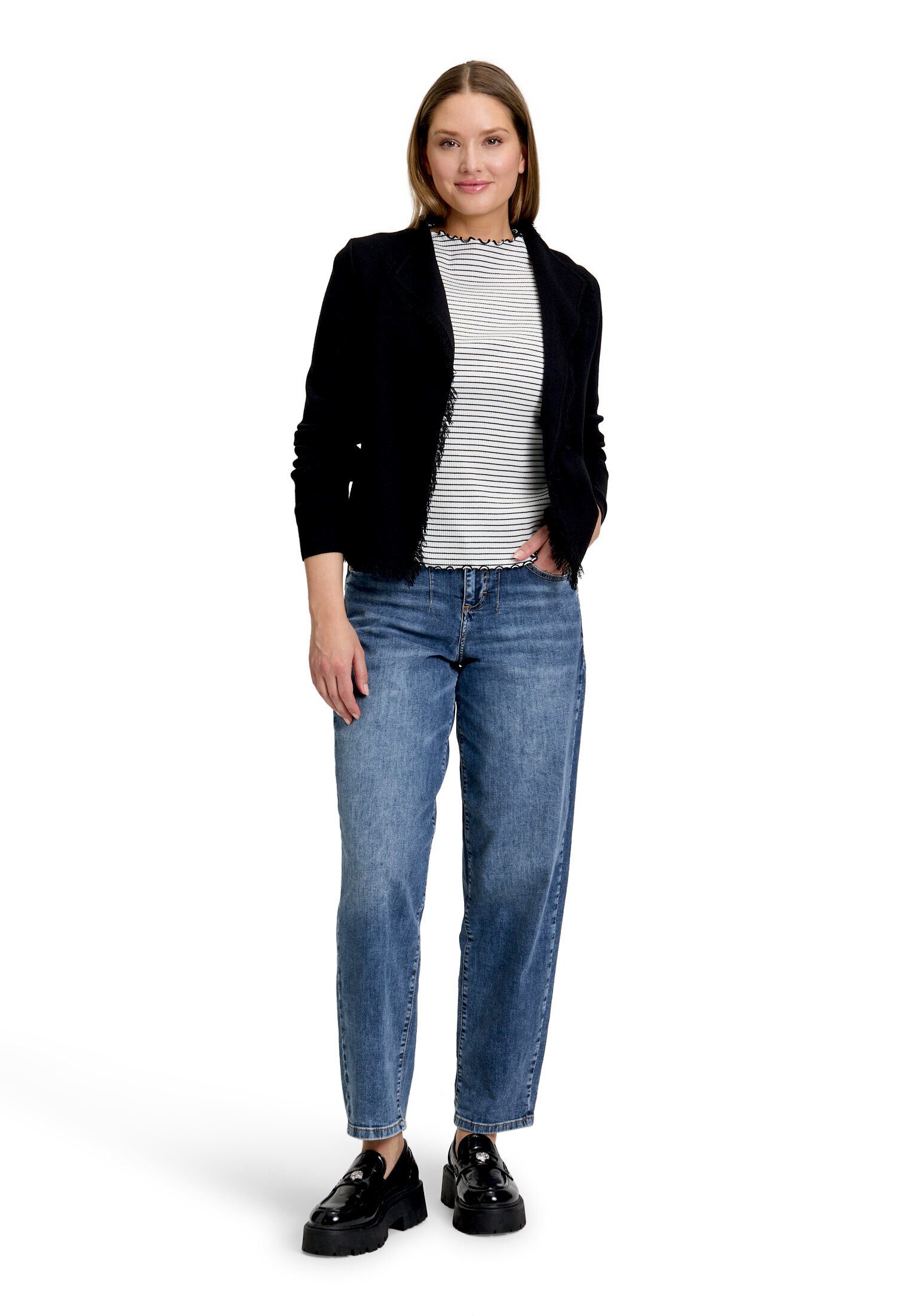 Cartoon Strickjacke Damen mit Fransen (1-tlg)