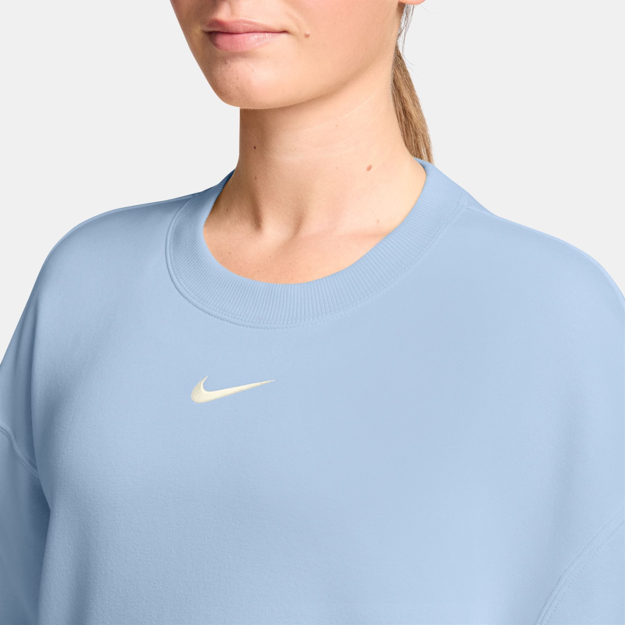 Nike Sportswear Sweatshirt W NSW PHNX FLC OS LONG CREW Oversize Passform, aus Baumwolle und Polyester, für Erwachsene