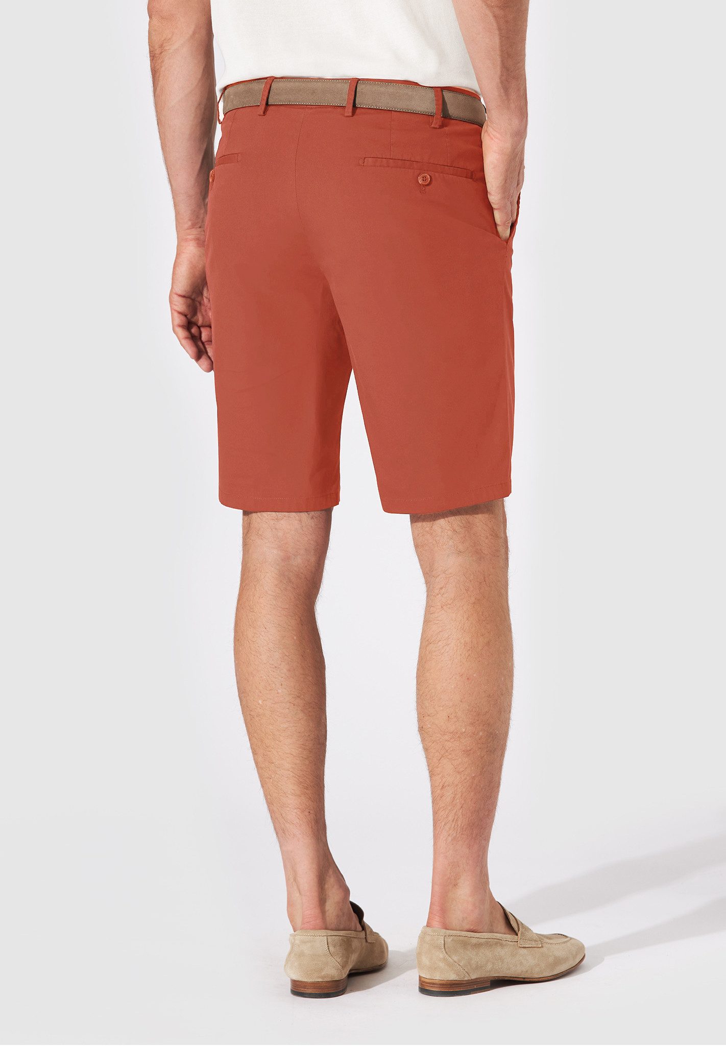 Hiltl Chinoshorts Parmino Bermuda Herren Regular Fit Airweight, rot, 48 leichte Bermuda aus Baumwolle, Sommerhose für Freizeit und Urlaub