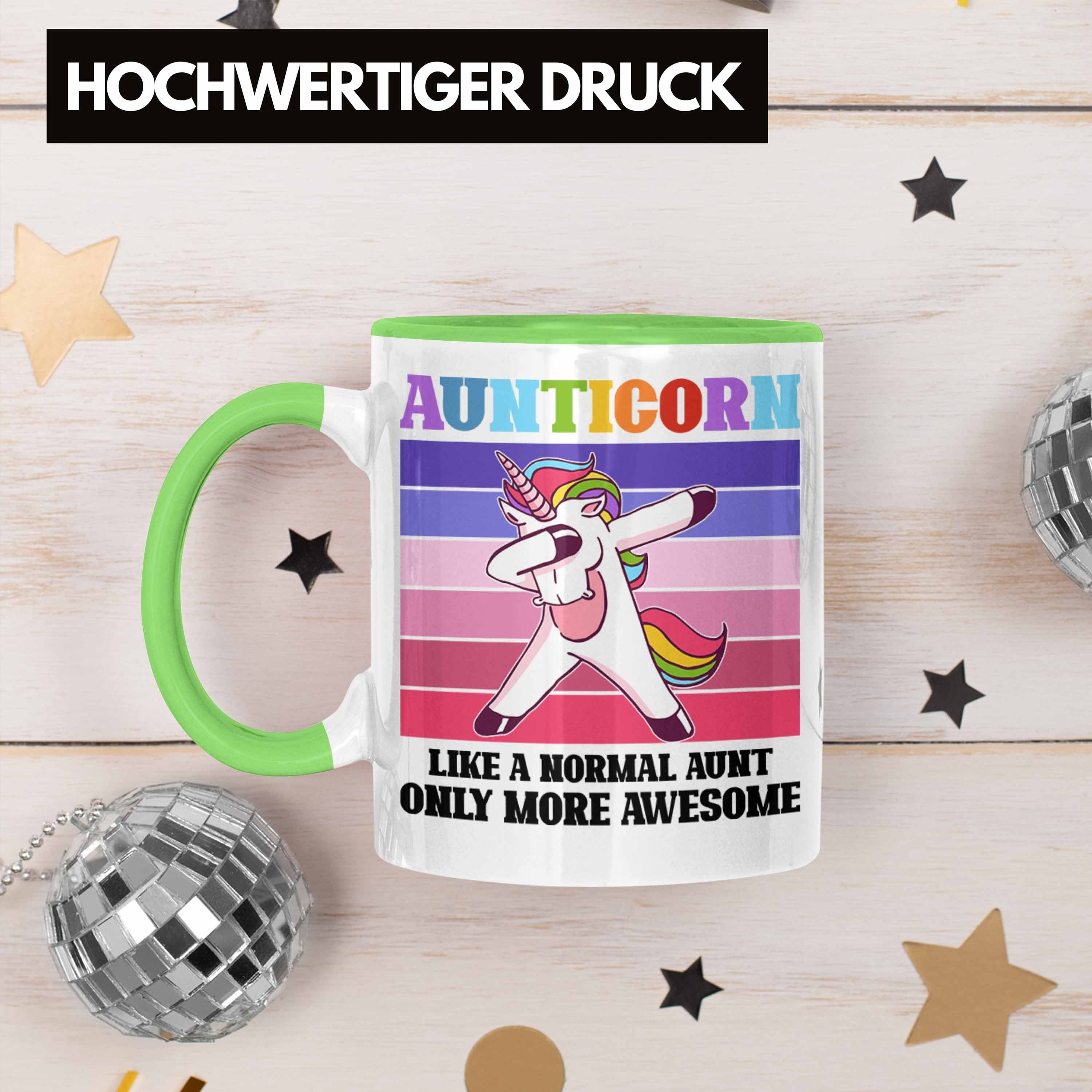 Geschenkidee Tasse Beste Grün Tante - Trendation Lustiger Aunticorn Geschenk für Tasse Trendation Spruch Tante