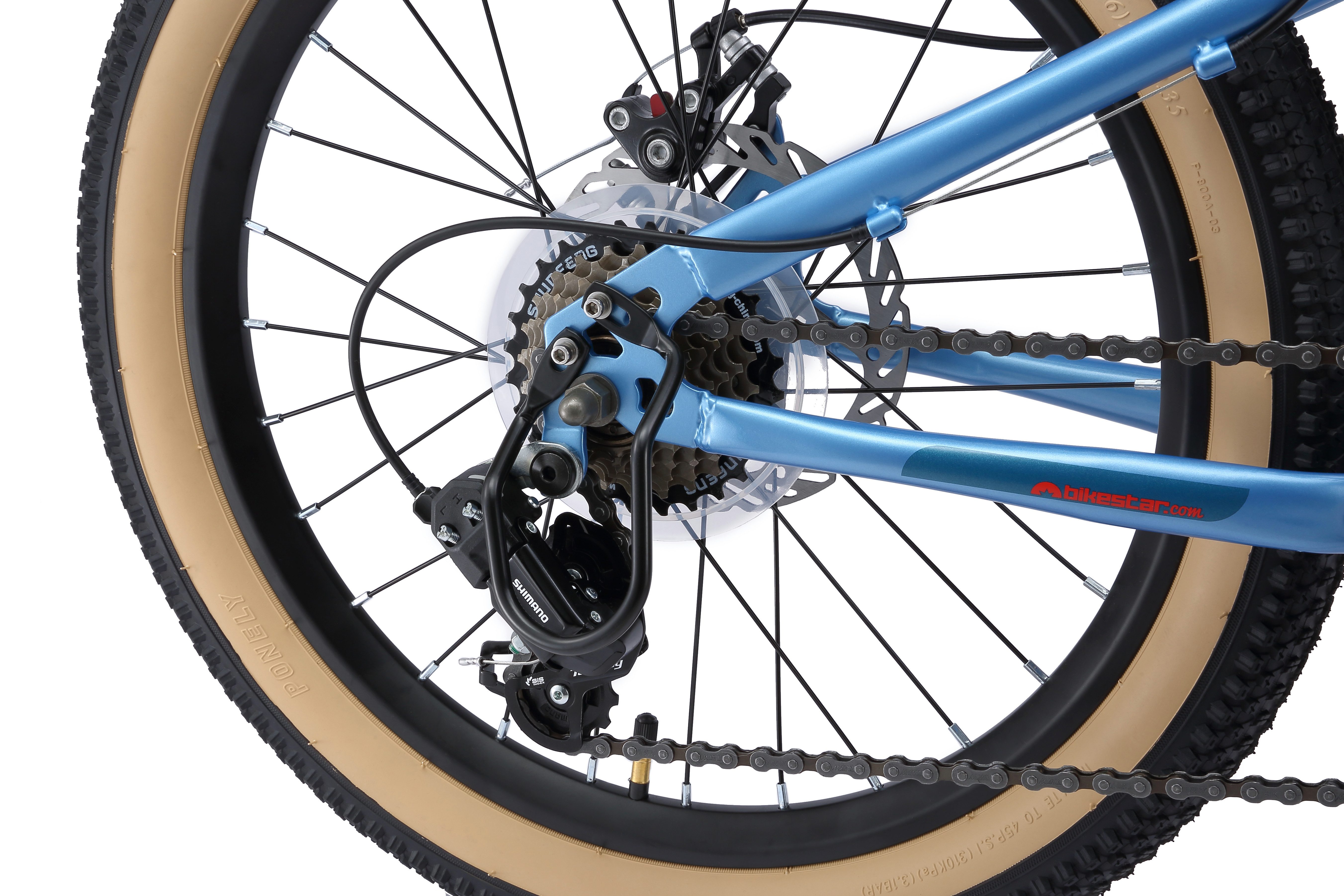Bikestar Jugendfahrrad, 7 Gang Shimano RD-TY21 Schaltwerk, Kettenschaltung