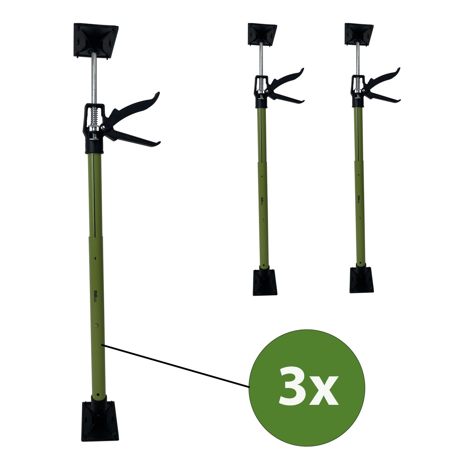 TRUTZHOLM Montageklemme 3x Türspanner Zargenspanner Klicksystem Teleskopstütze Einhandstütze, B: 8 cm, L: 117 cm, (3erSet, 3-tlg), höhenverstellbar