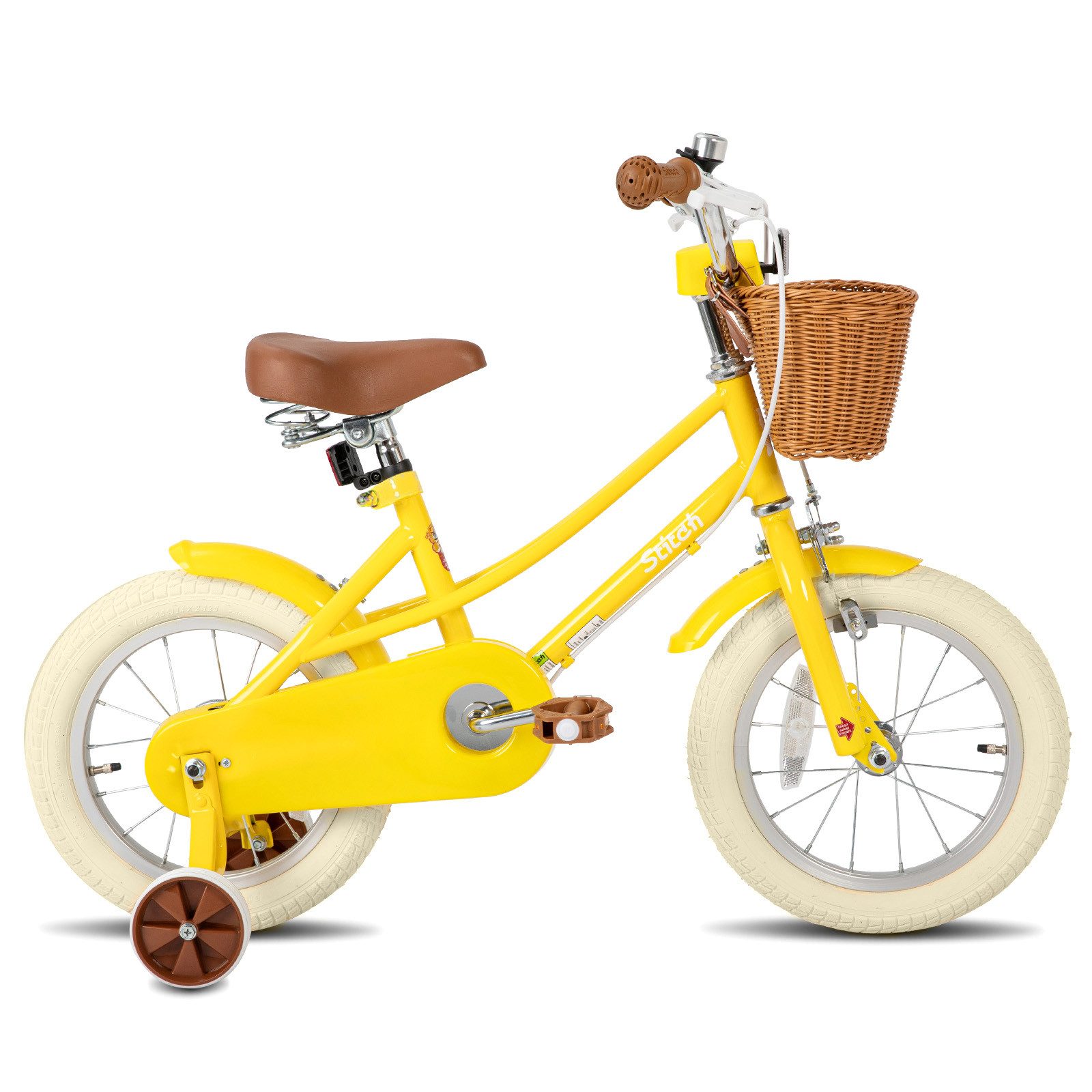 JOYSTAR Kinderfahrrad 12/14/16/18/20 Kinderfahrrad für 2-13 Jahre alte Mädchen, 12" 14" 16" Zoll mit Stützrädern & Korb, Kotflügel 20 Zoll mit Ständer