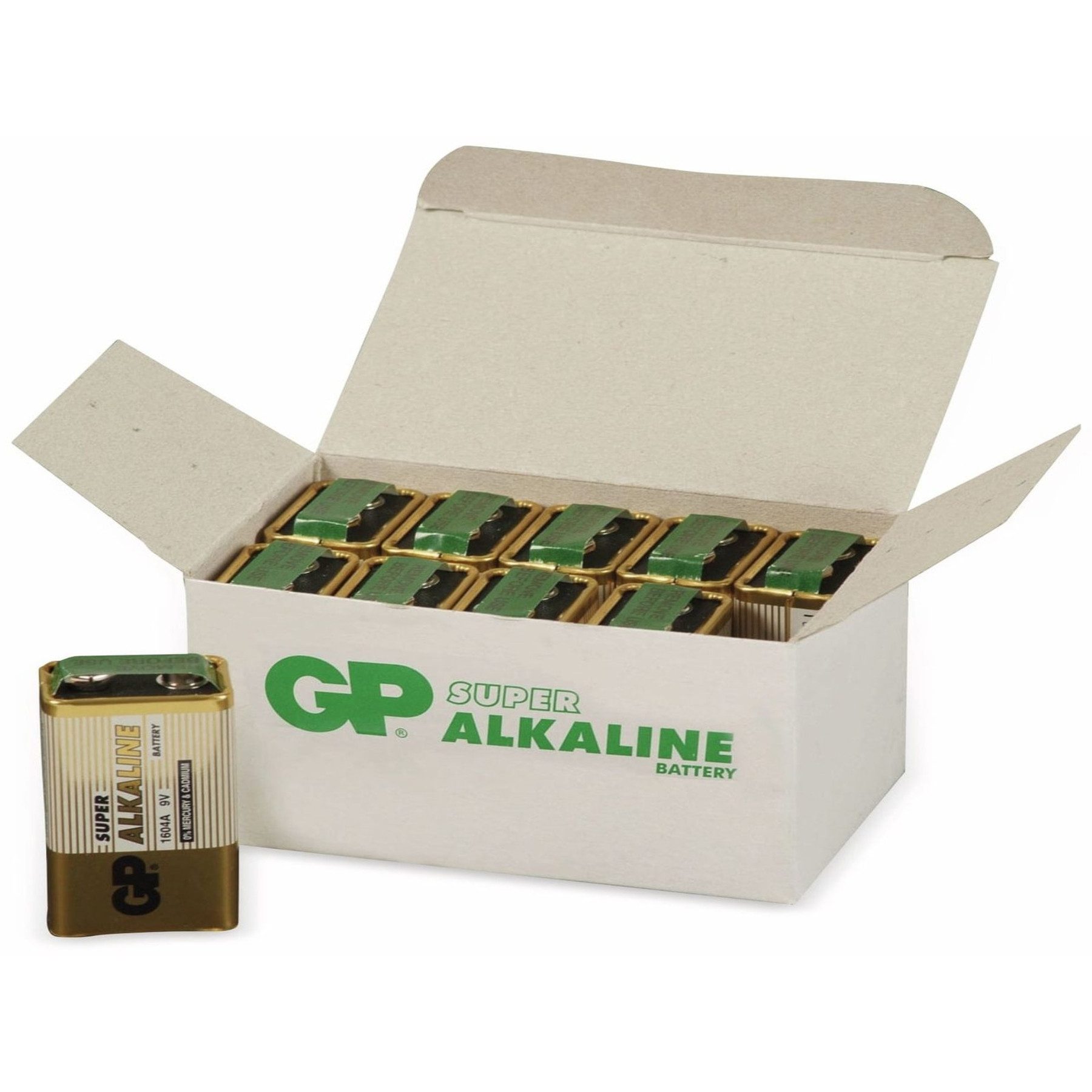 GP 9V-Block-Batterie-Set SUPER Alkaline 10 Stück Batterie