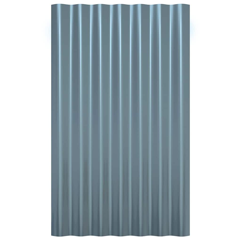 vidaXL Deckenplatten Dachpaneele 36 Stk. Verzinkter Stahl Grau 60x36 cm, (36-tlg)