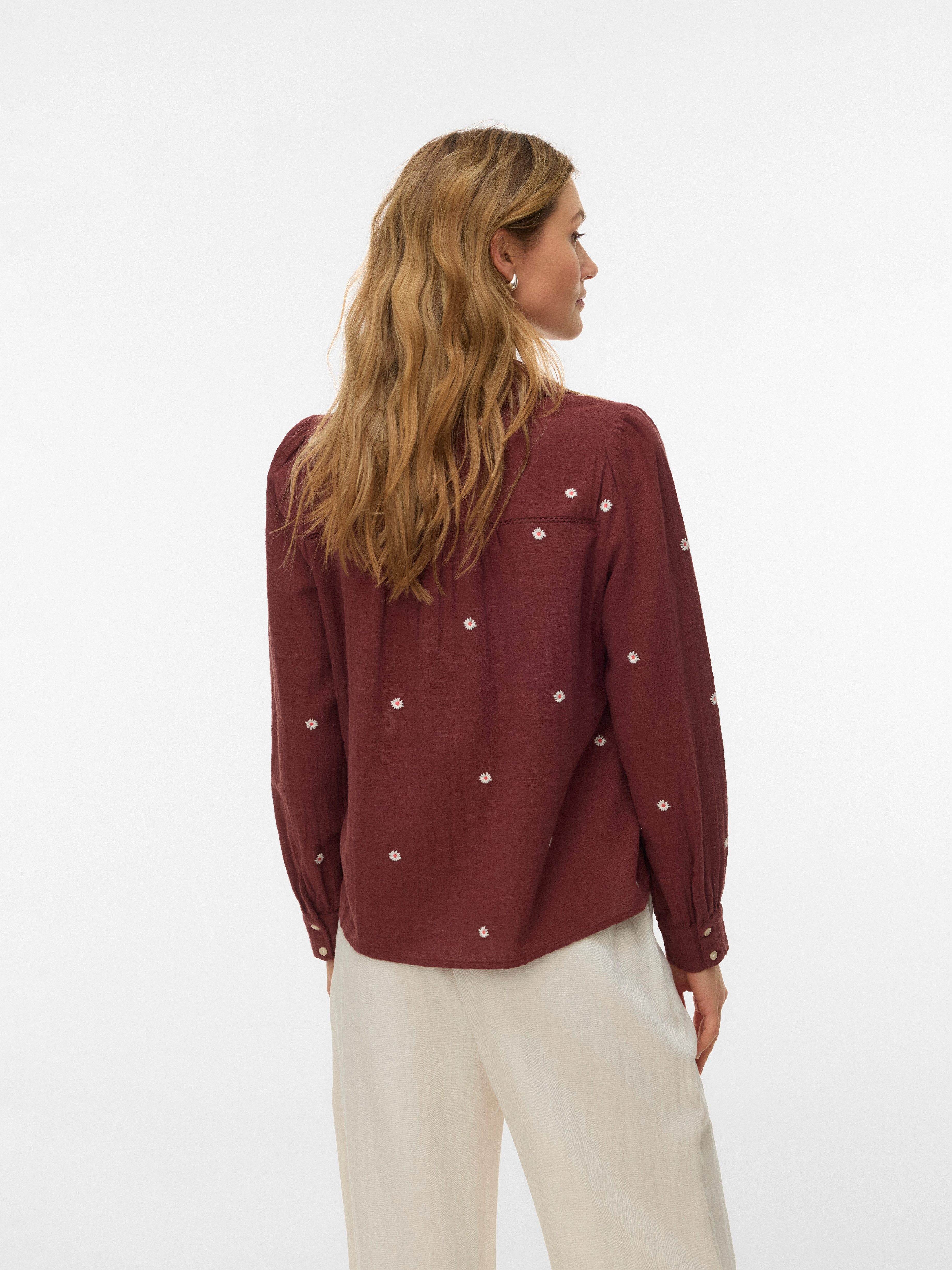Vero Moda Langarmbluse VMJILLIAN LS SHIRT WVN BTQ Baumwolle günstig online kaufen