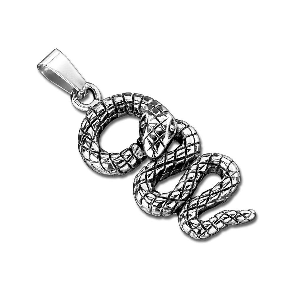 (1-tlg), Halsketten Set Unisex Schlange aus BUNGSA Edelstahl Anhänger Pendant Silber Anhänger