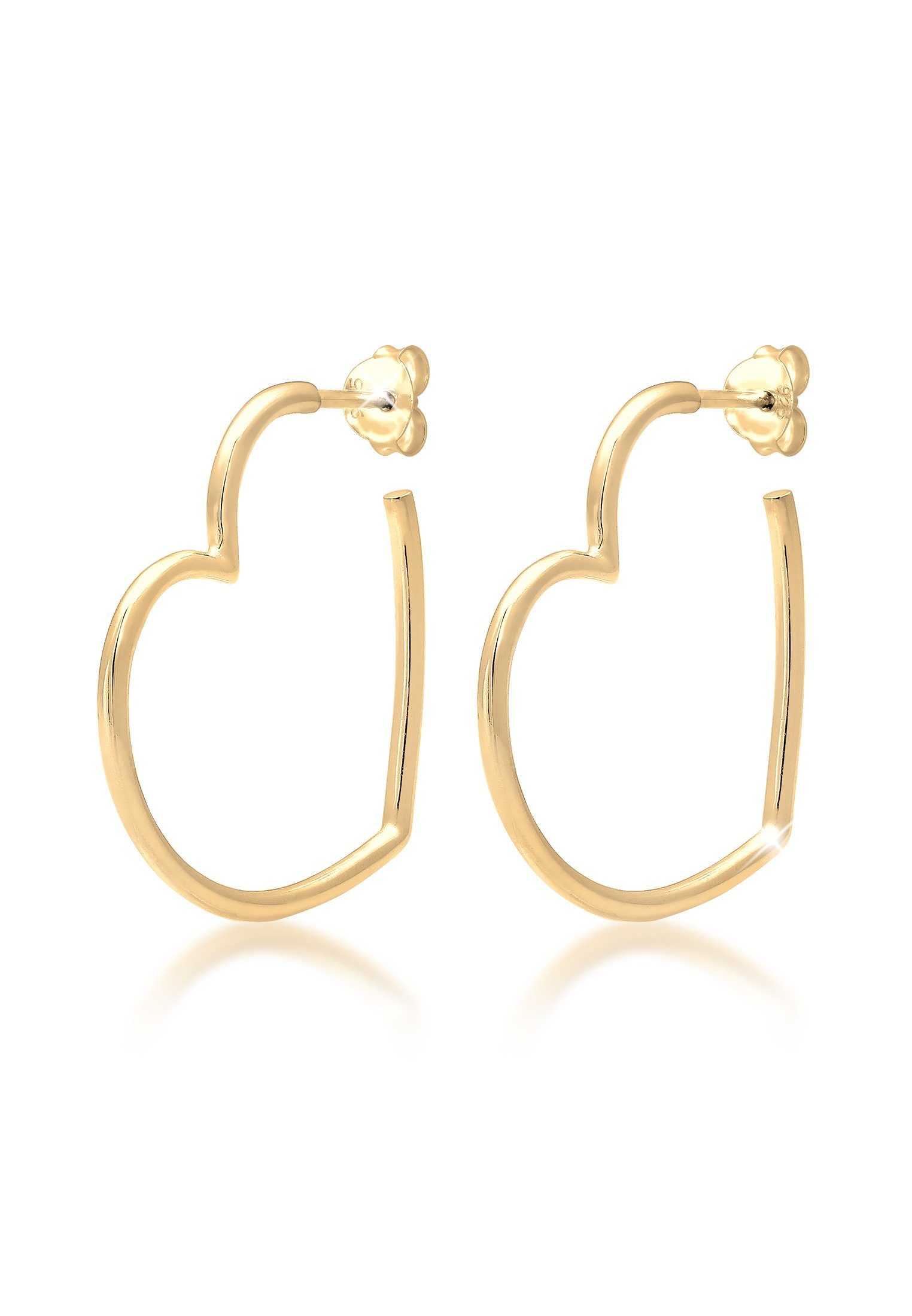 Elli Paar Creolen Creolen Herz Liebe Verspielt 925 Silber, Herz günstig online kaufen