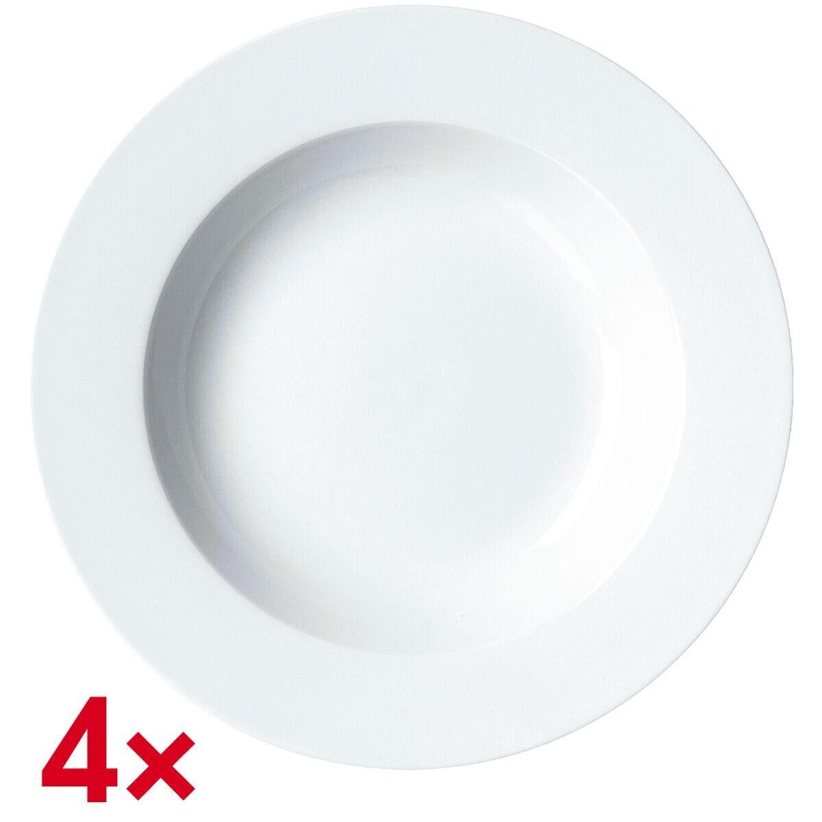 Ritzenhoff & Breker Suppenteller Bianco, (4 St), Ø 22 cm, spülmaschinen-/ mikrowellengeeignet