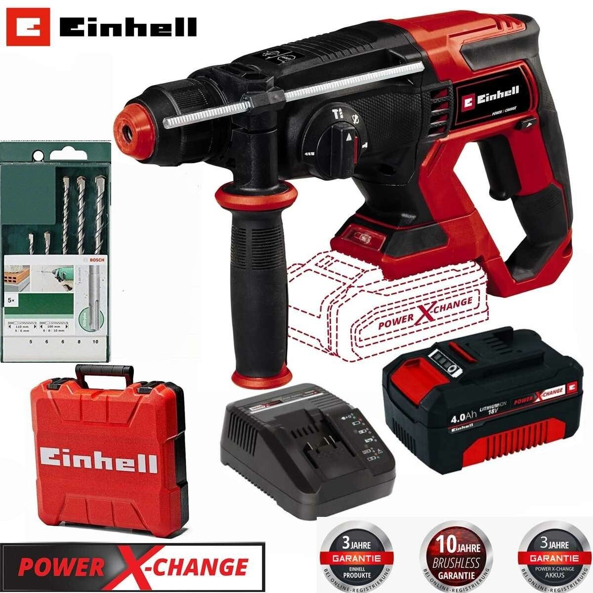 Einhell Akku-Bohrhammer Bohrhammer TE-HD 18/20 Li- 18V Akku 4.0 Ah + Boschl günstig online kaufen