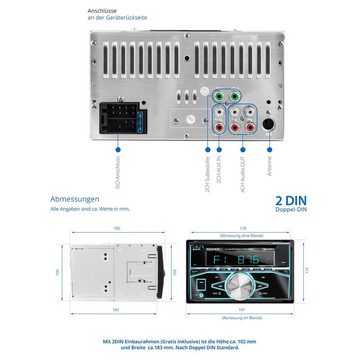 XOMAX Autoradio mit CD Player, Bluetooth Freisprecheinrichtung 2 DIN Autoradio