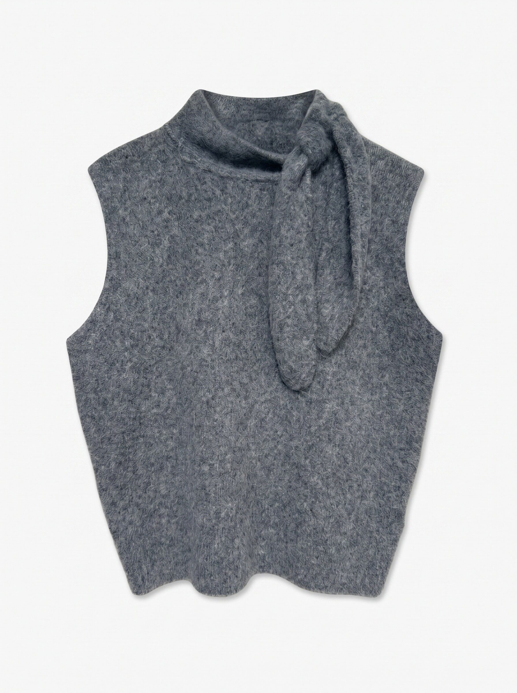 TOPSHOP Strickpullover TSCASSI KNITTED TIE NECK TOP KNT NOOS Materialmix, normal geschnitten