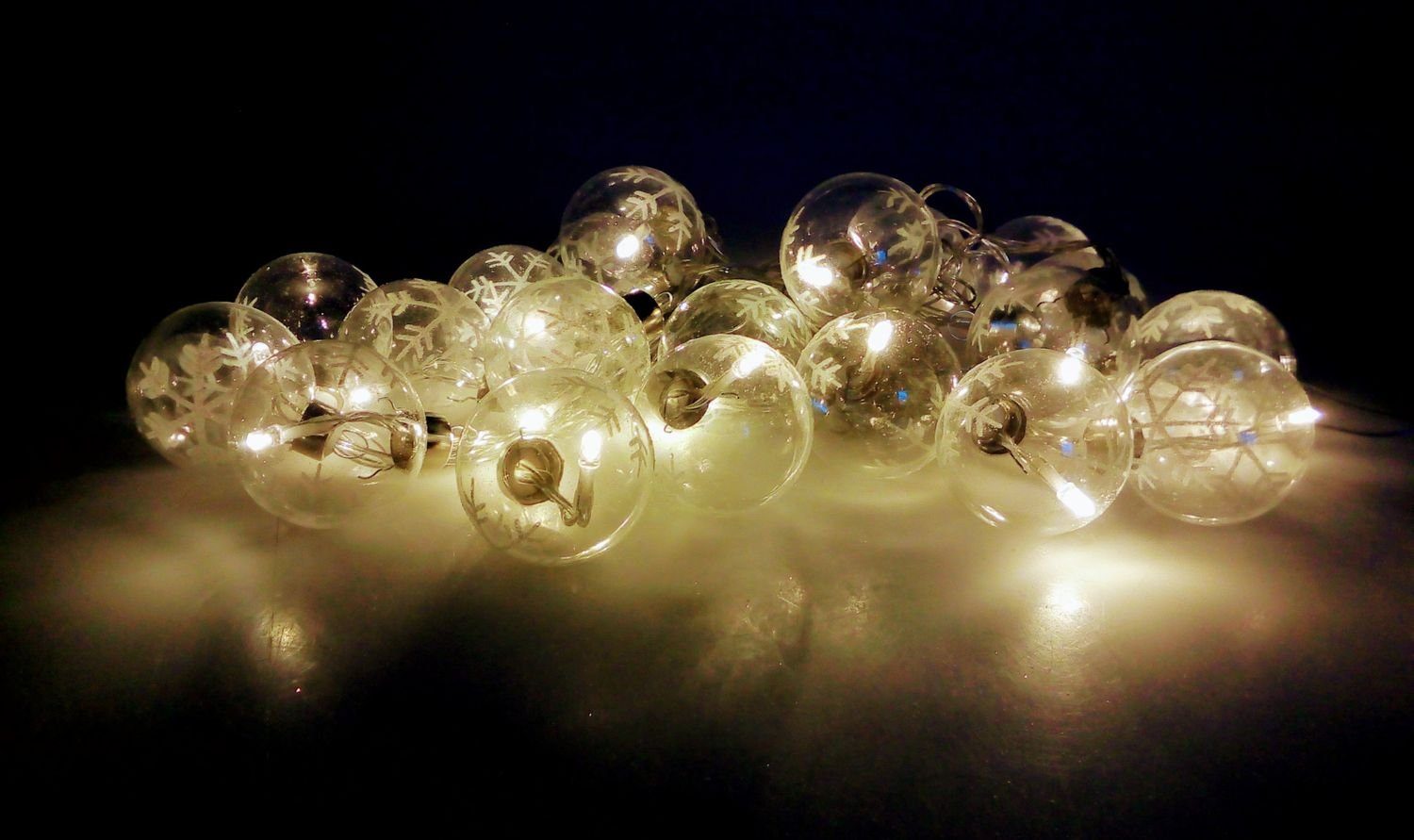 BURI Lichterkette LED Lichterkette Weihnachtskugeln Schneeflocke
