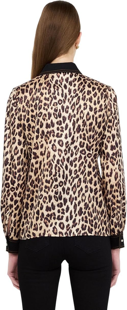 Liu Jo Langarmbluse ? Damen Bluse Leopard ? Langarmhemd mit Print ? elegante Animalprint B